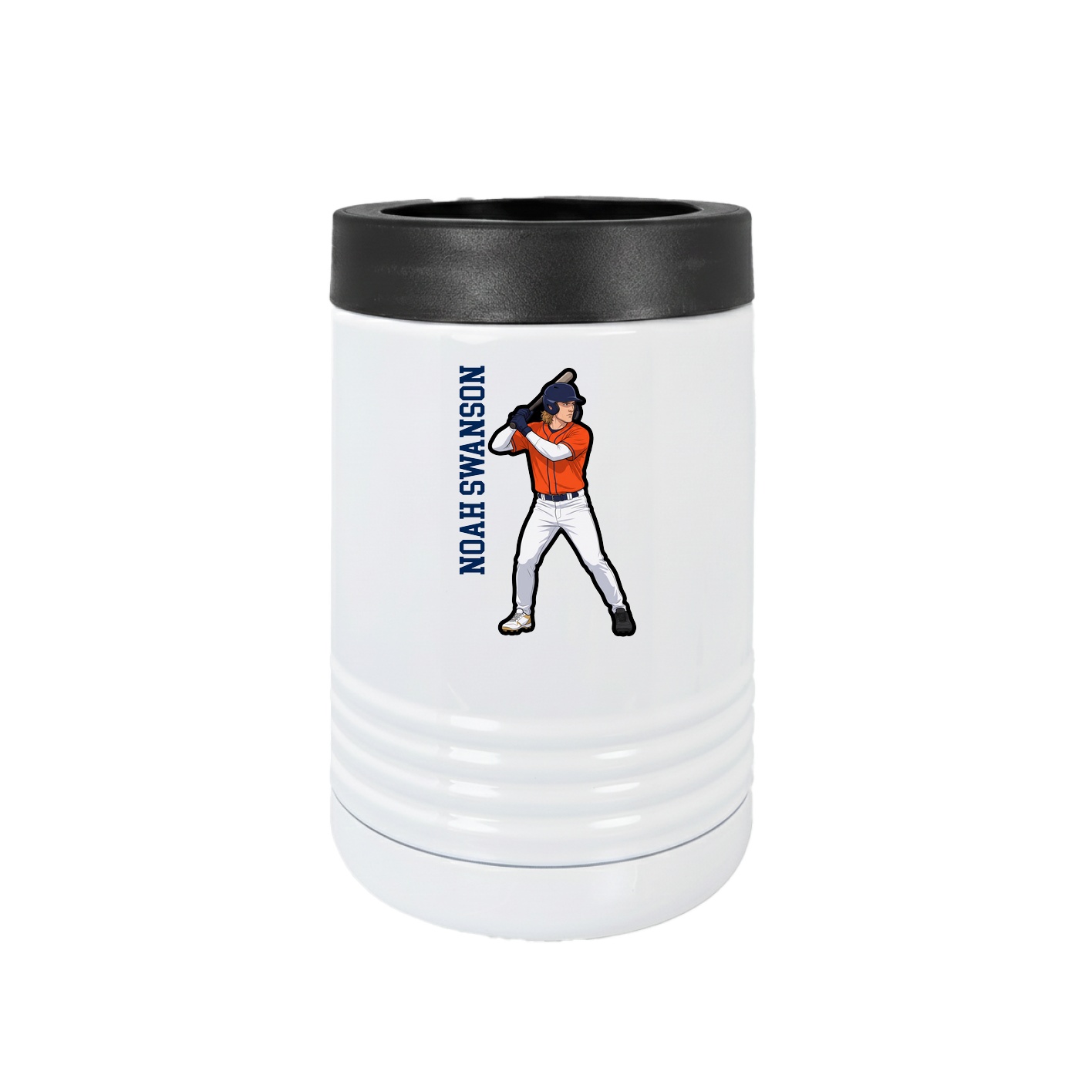 Beverage Holder — Name Vertical in White
