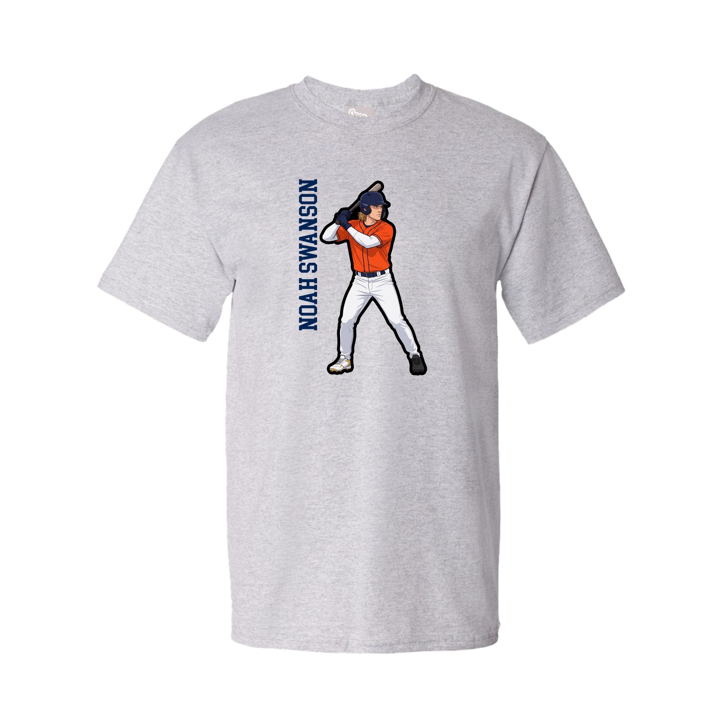 Youth Tee — Name Vertical in Grey