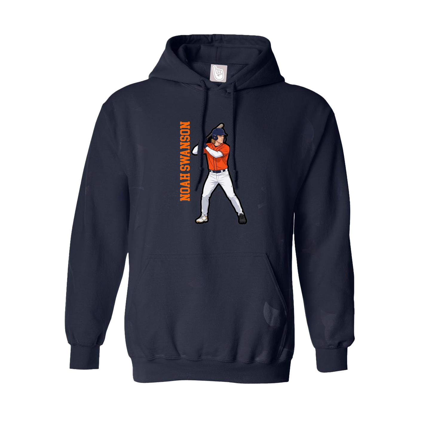 Youth Hoodie — Name Vertical in Navy