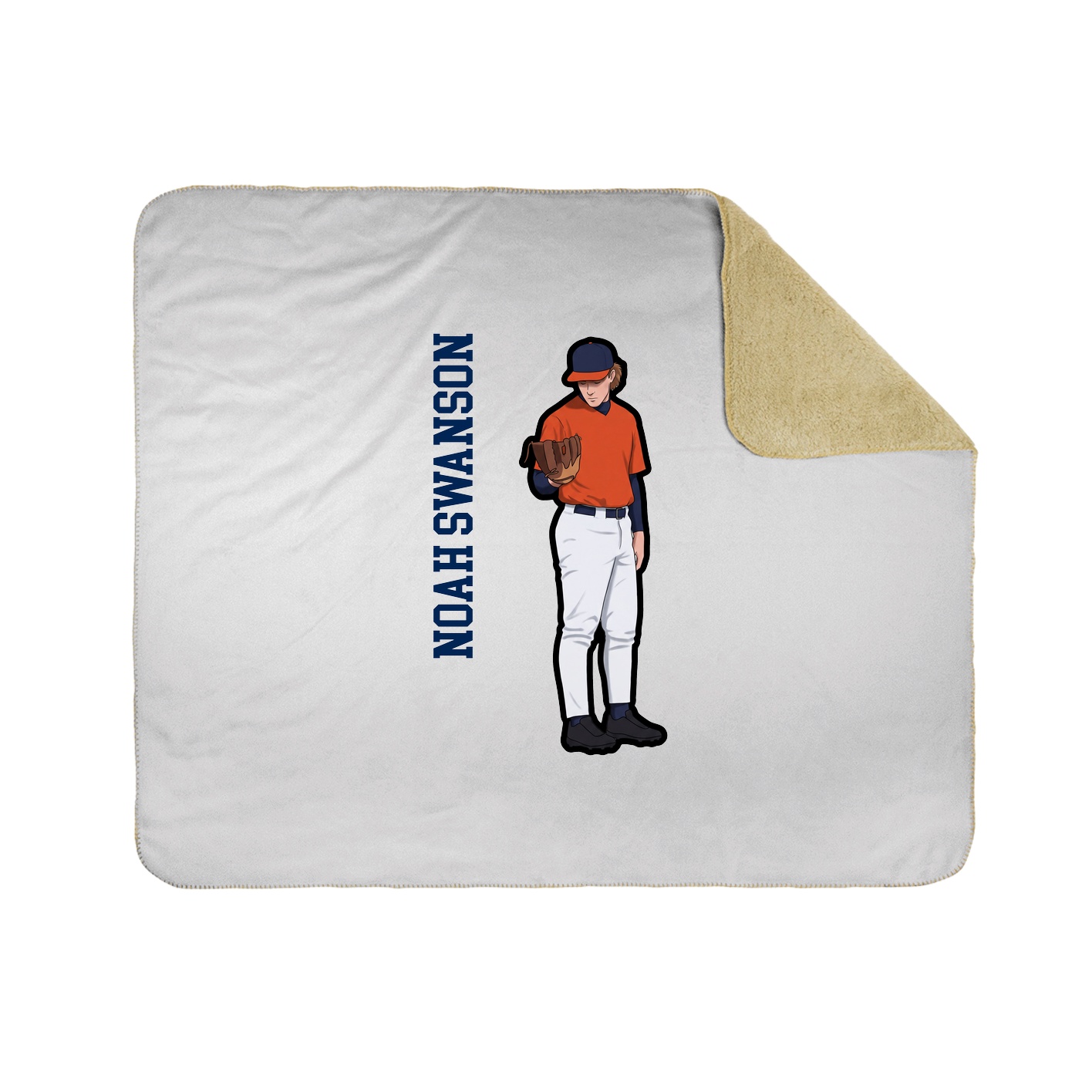 Throw Blanket — Name Vertical in White