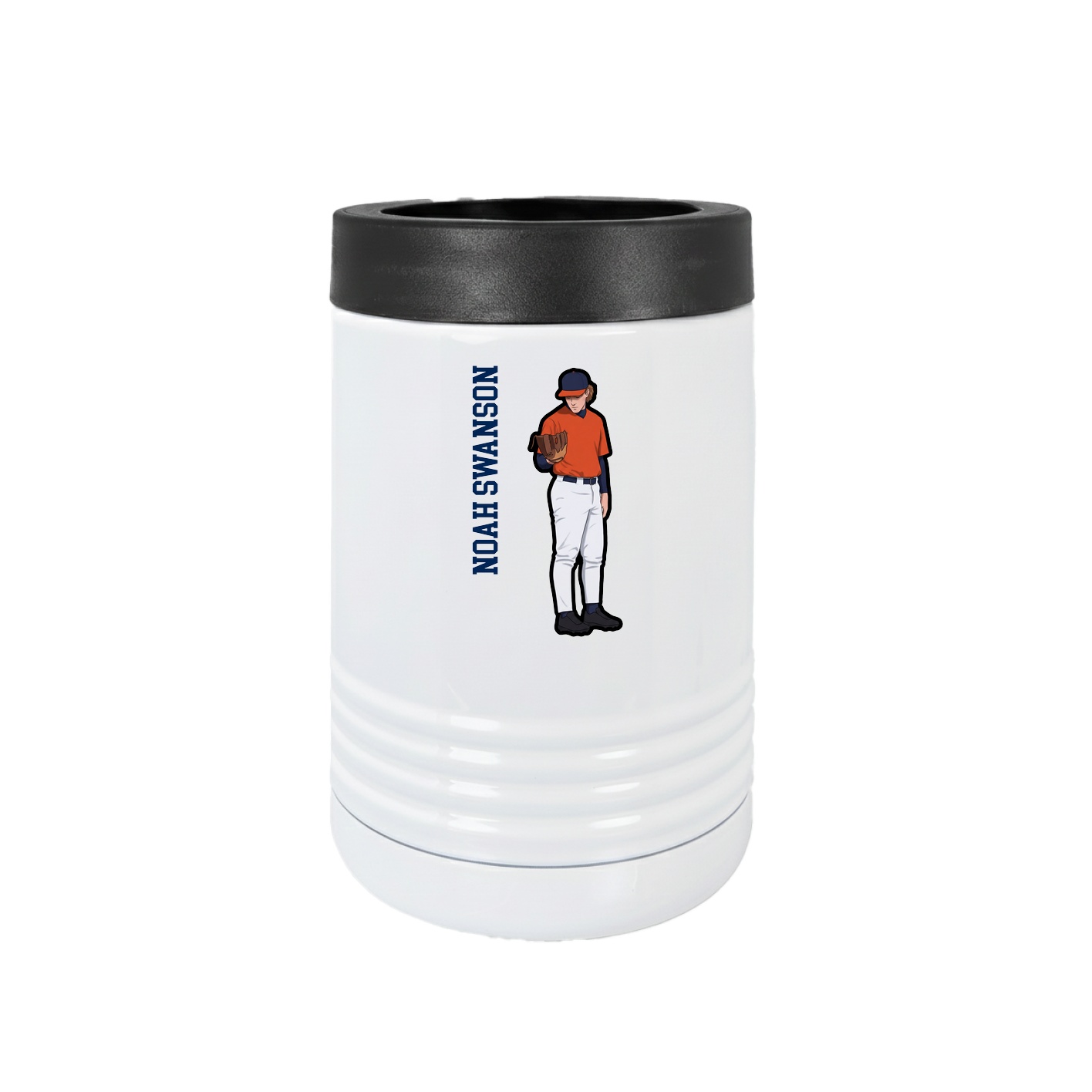 Beverage Holder — Name Vertical in White