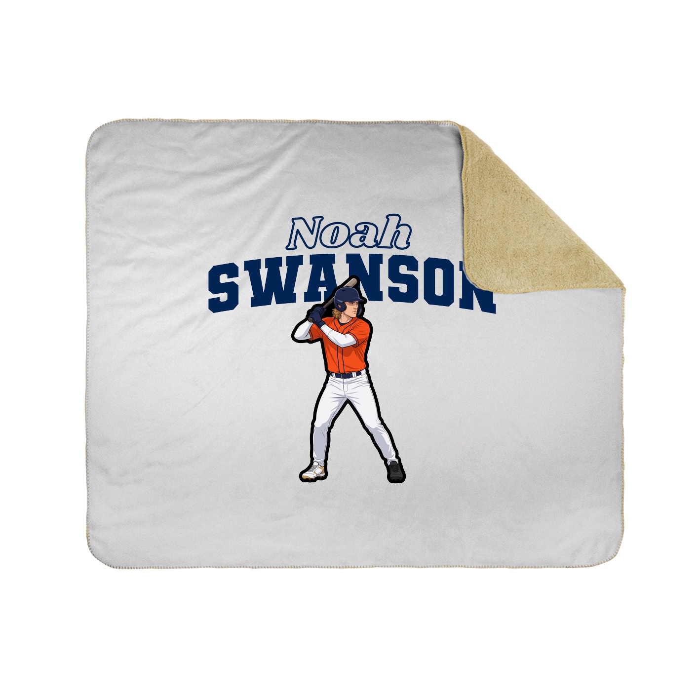 Throw Blanket — Name Arch in White