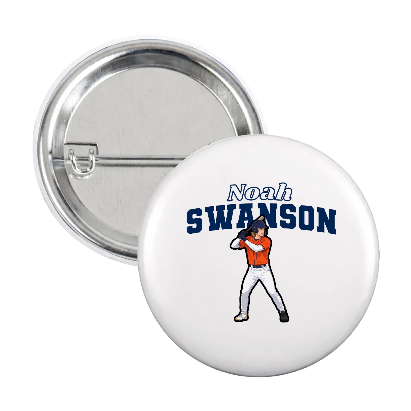 Game Day Button — Name Arch in White