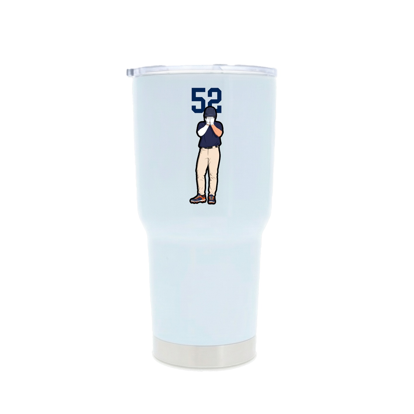 30oz Stainless Steel Tumbler — Number Top in White