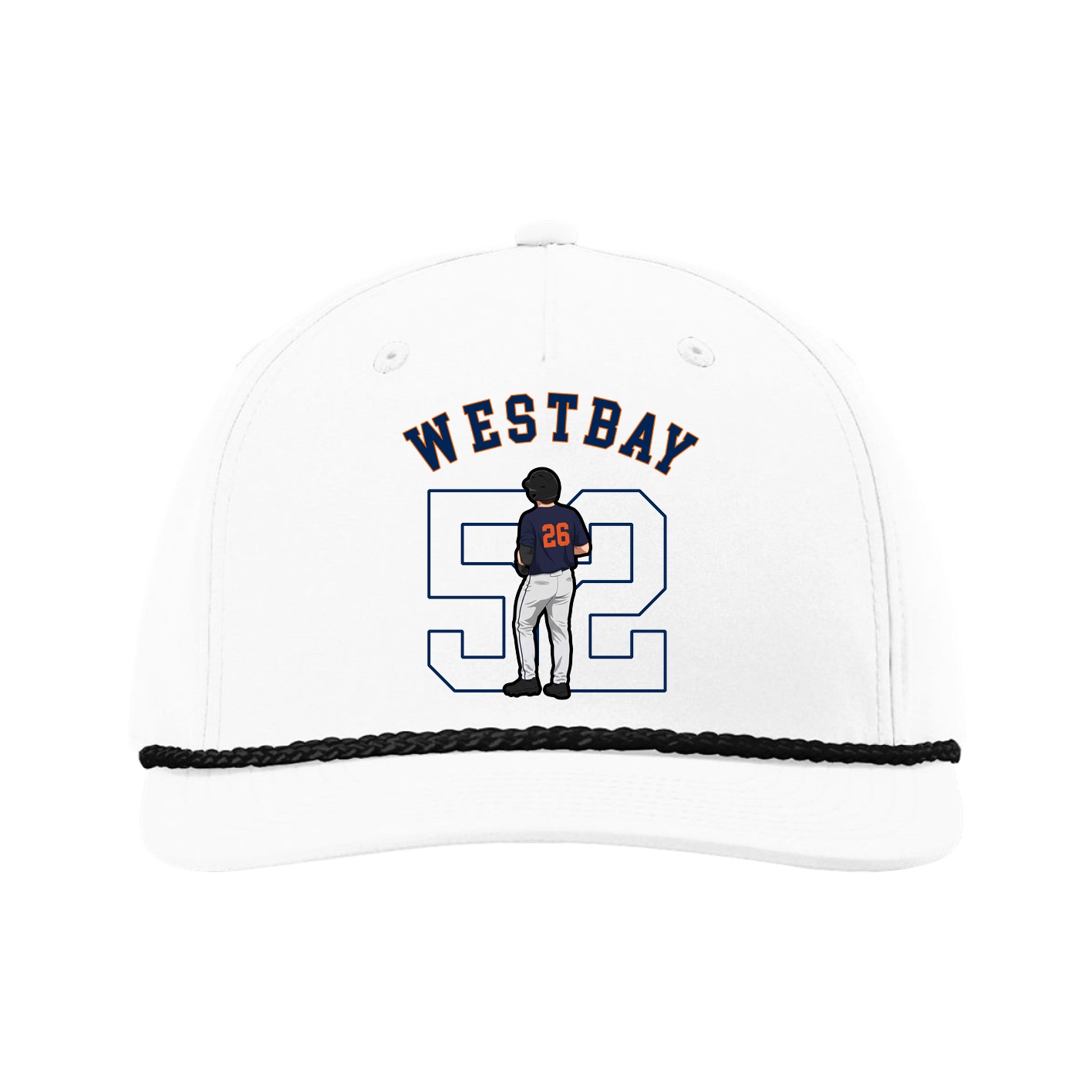 Five-Panel Classic Rope Cap — Shirsey Arch in White