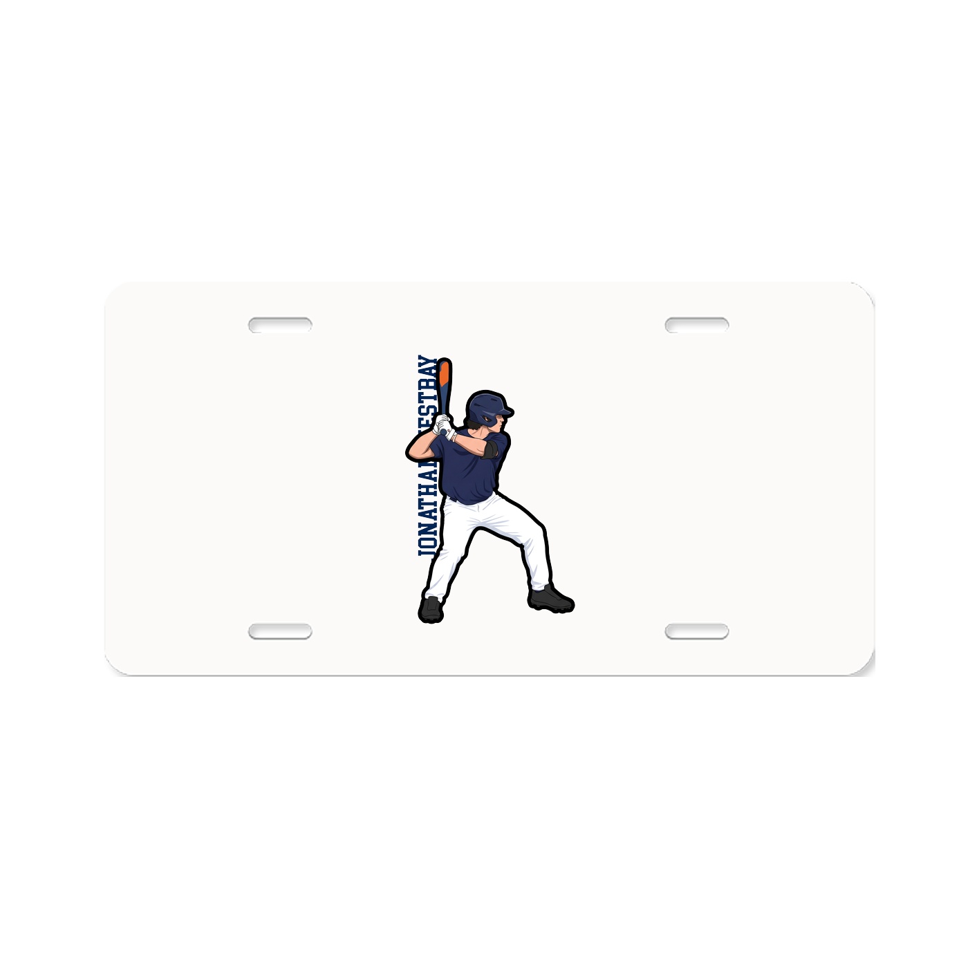 License Plate — Name Vertical in Classic