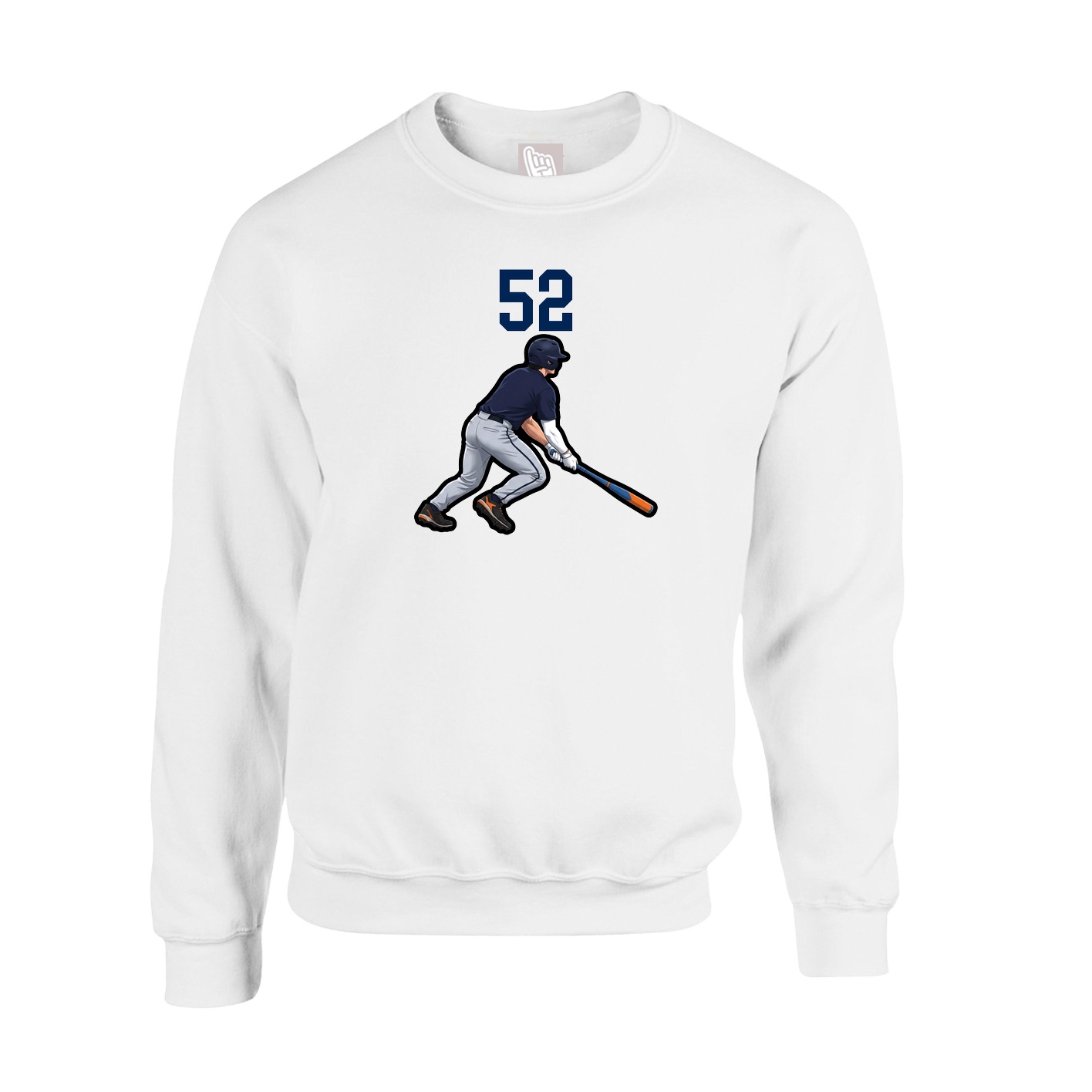 Fleece Crew — Number Top in White