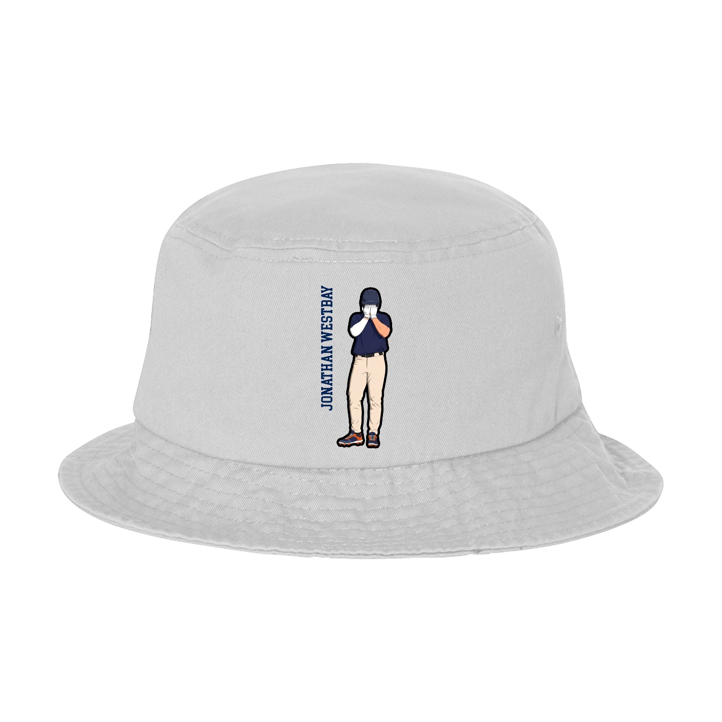 Bucket Cap — Name Vertical in White