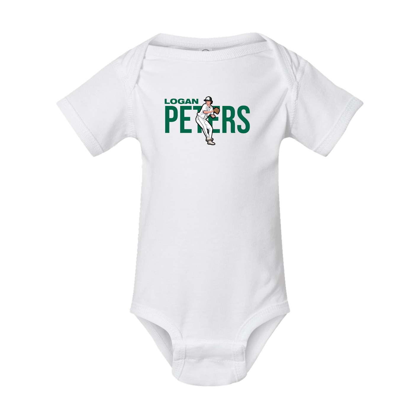 Baby Onesie — Player Name in White