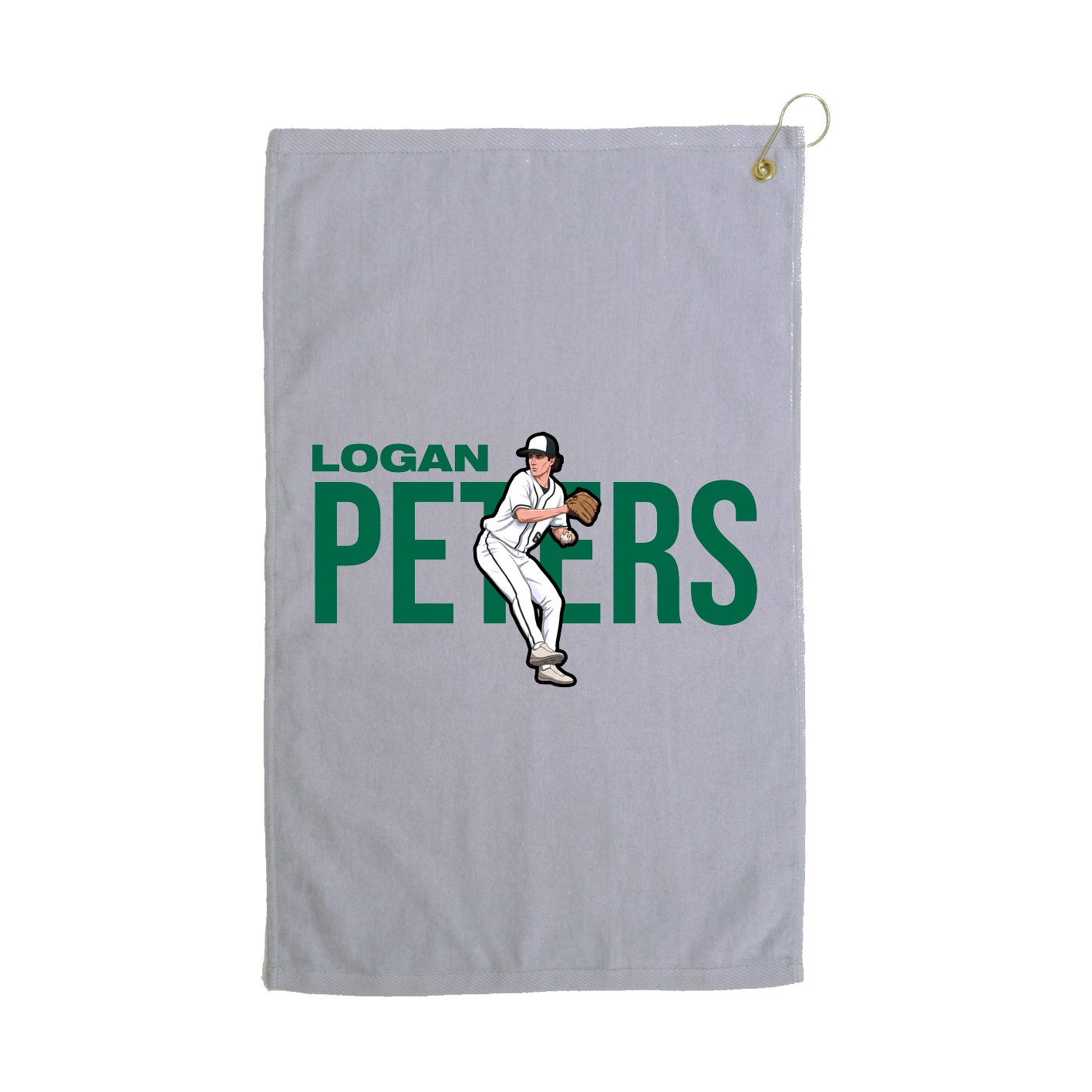 Golf Towel — Player Name in Grey