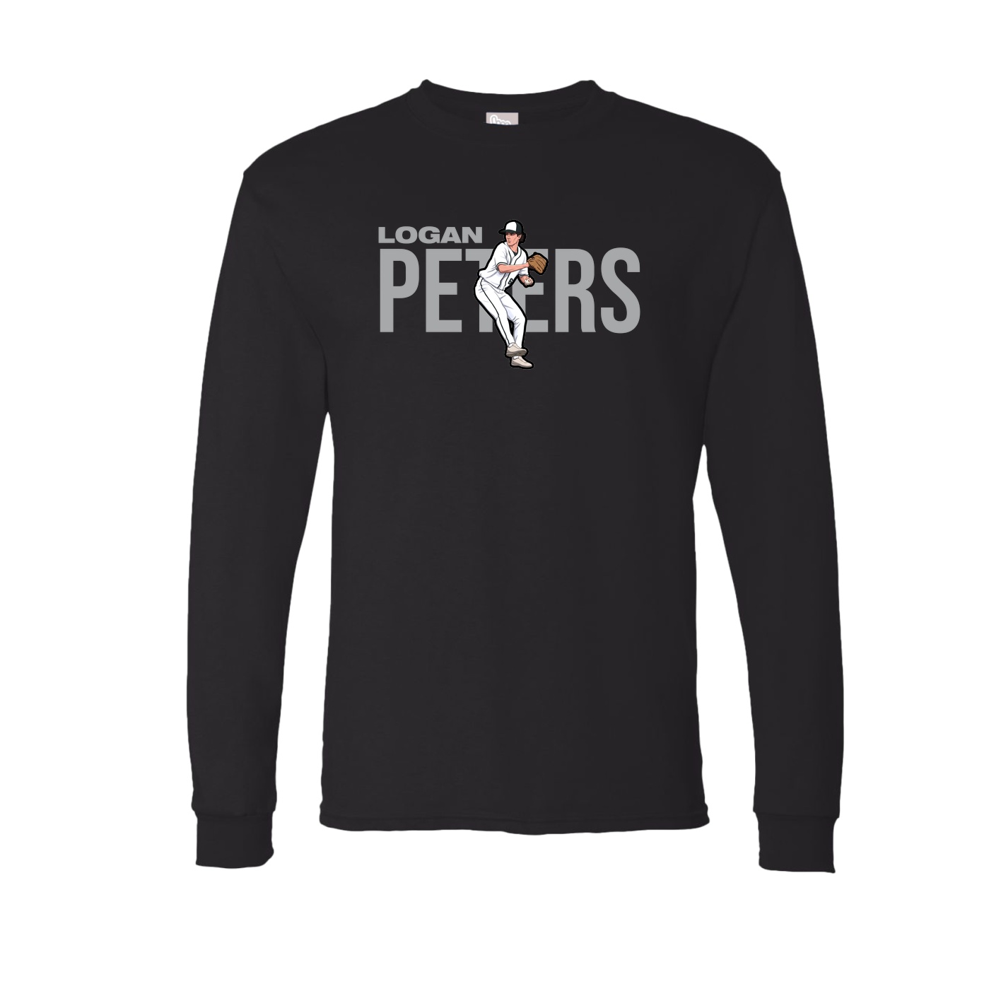 Long Sleeve Tee — Player Name in Black