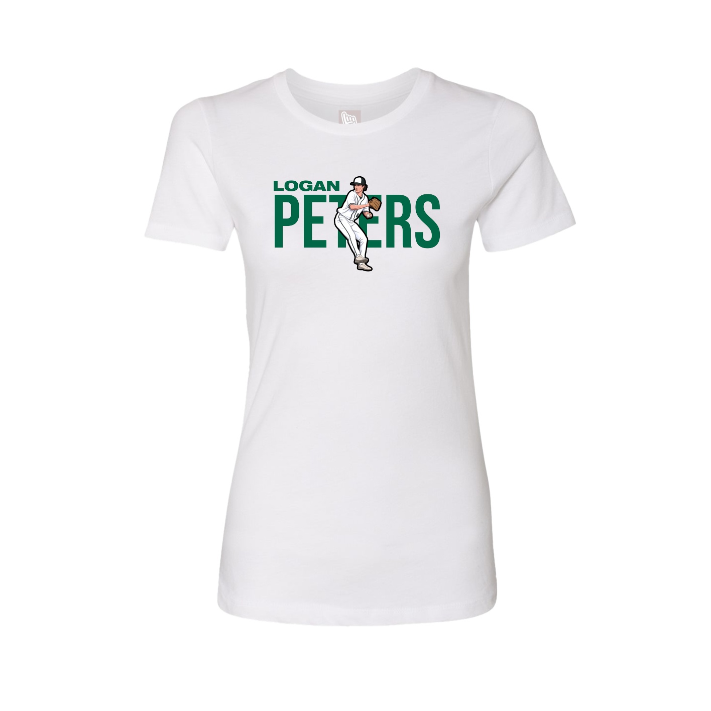 Fitted Women's Tee — Player Name in White