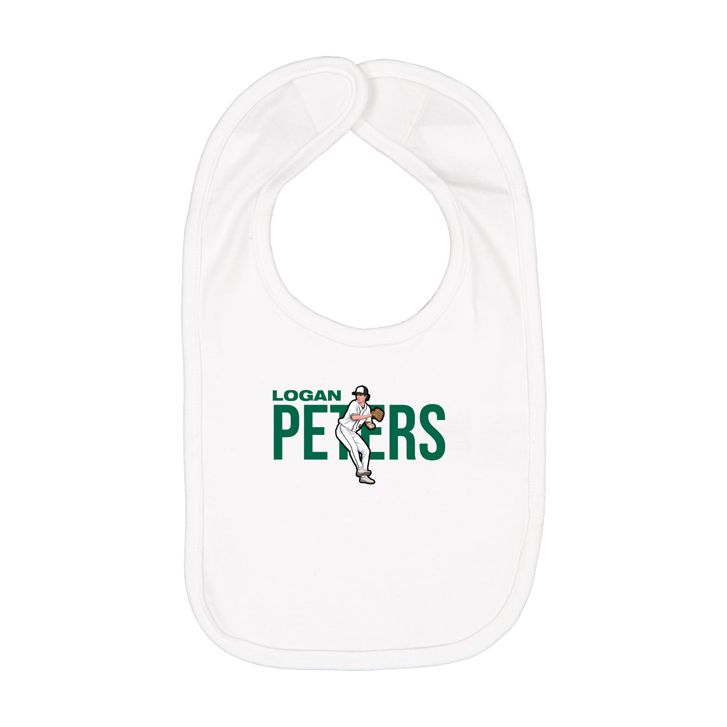 Infant Bib — Player Name in White