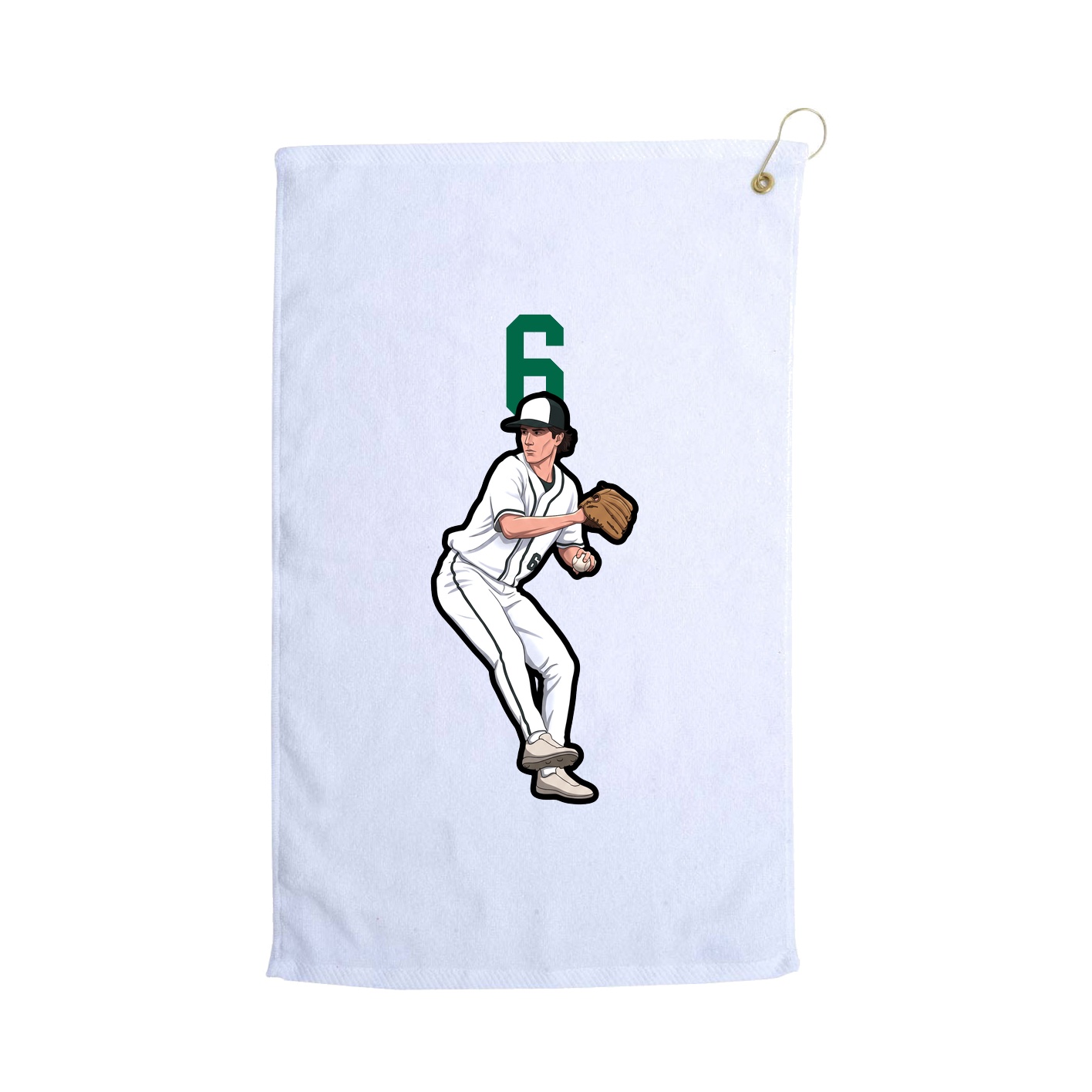 Golf Towel — Number Top in White