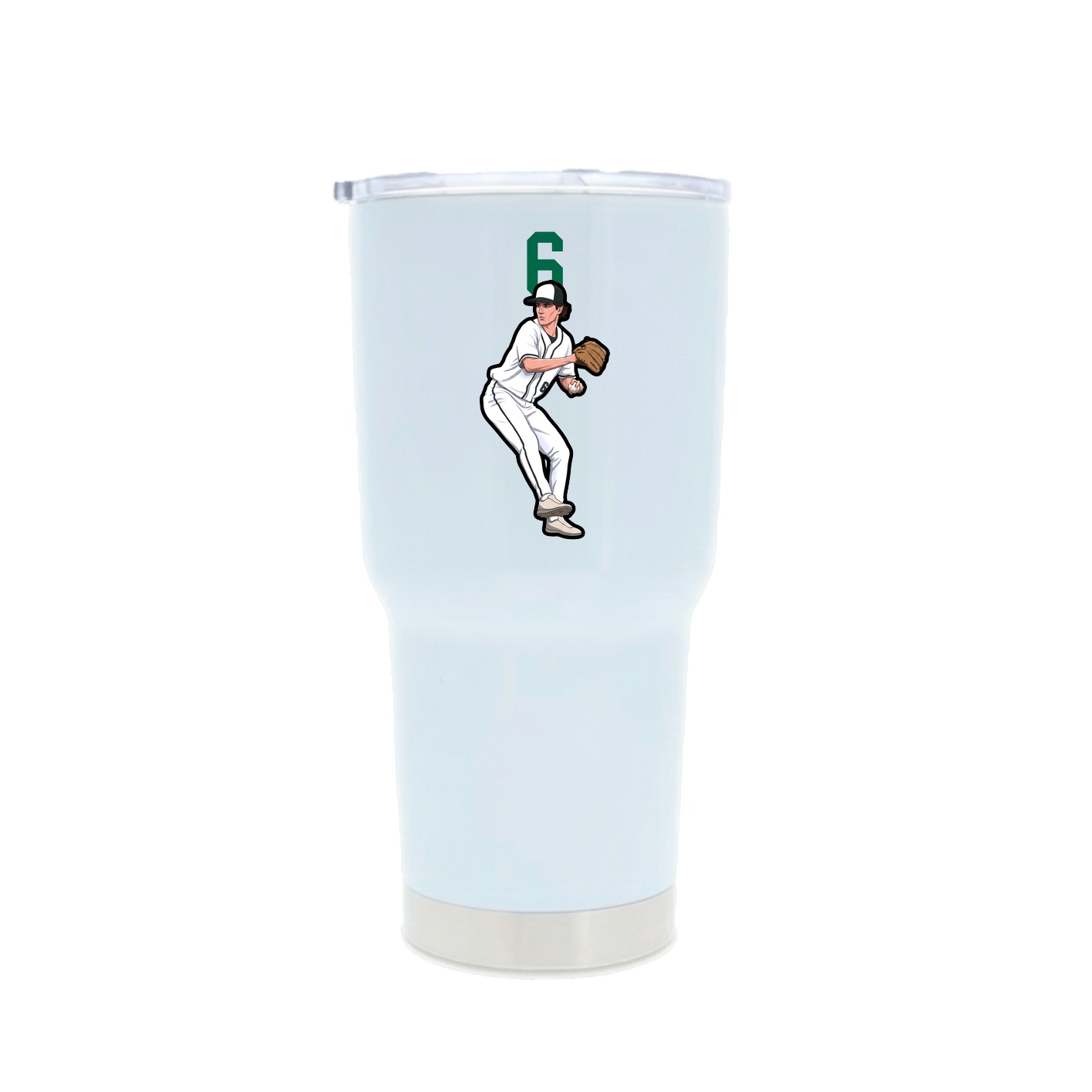 30oz Stainless Steel Tumbler — Number Top in White
