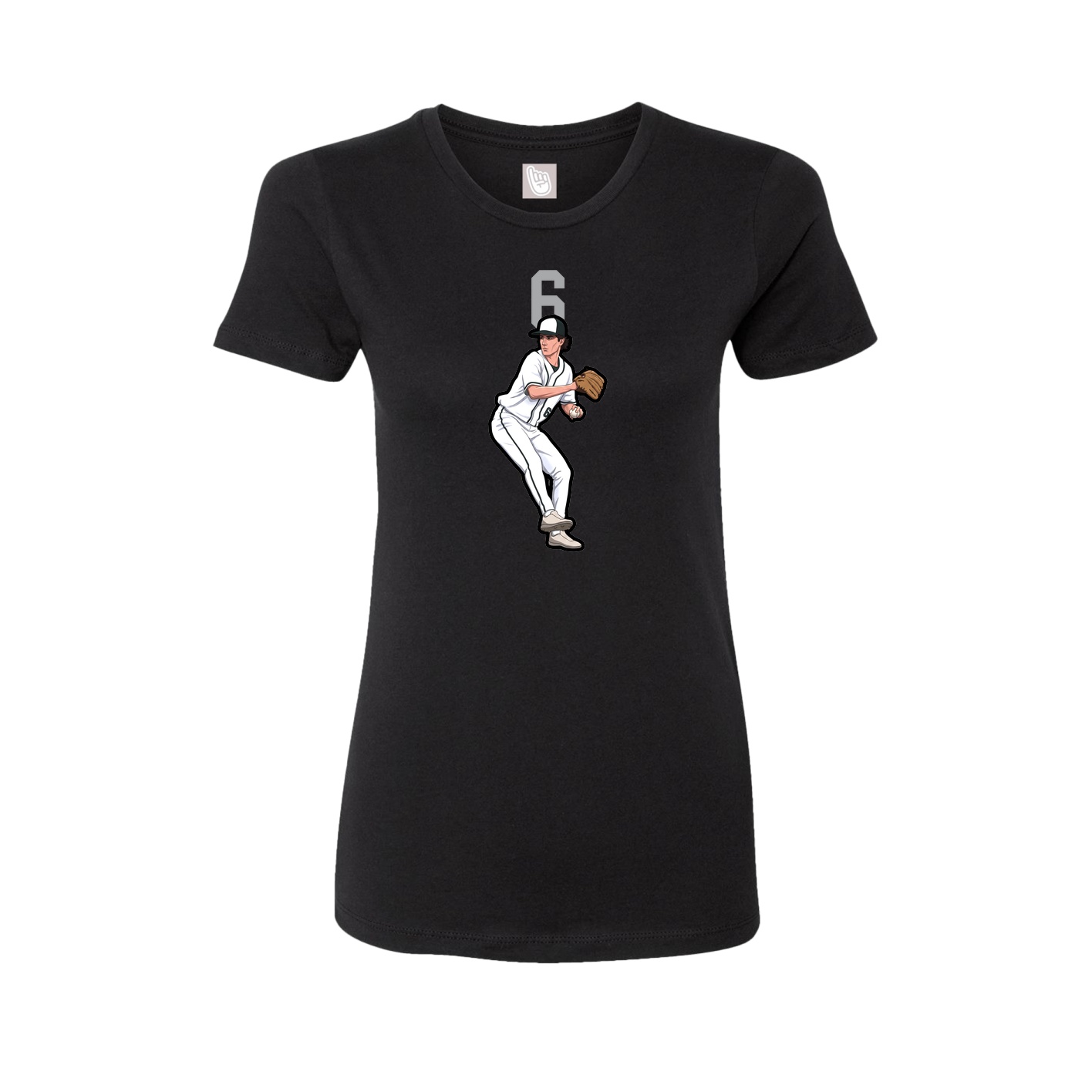 Fitted Women's Tee — Number Top in Black