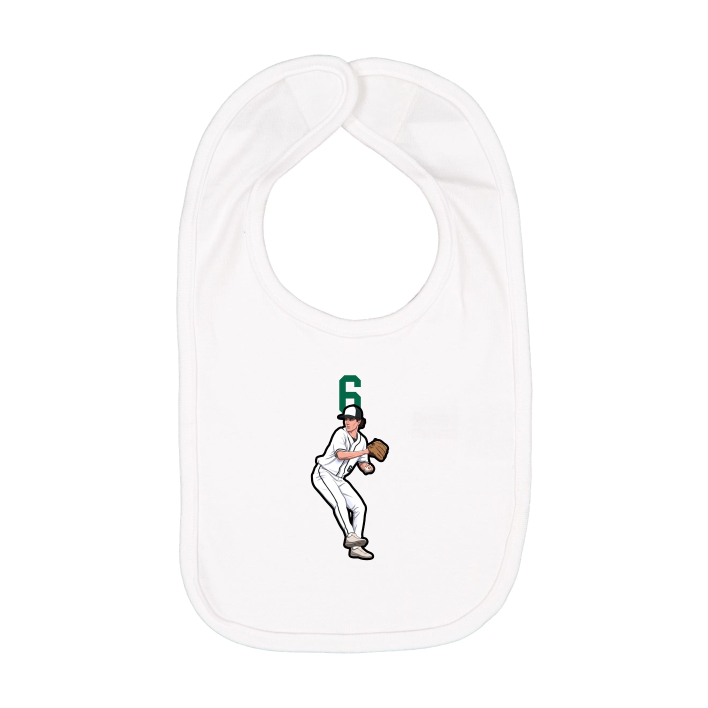 Infant Bib — Number Top in White