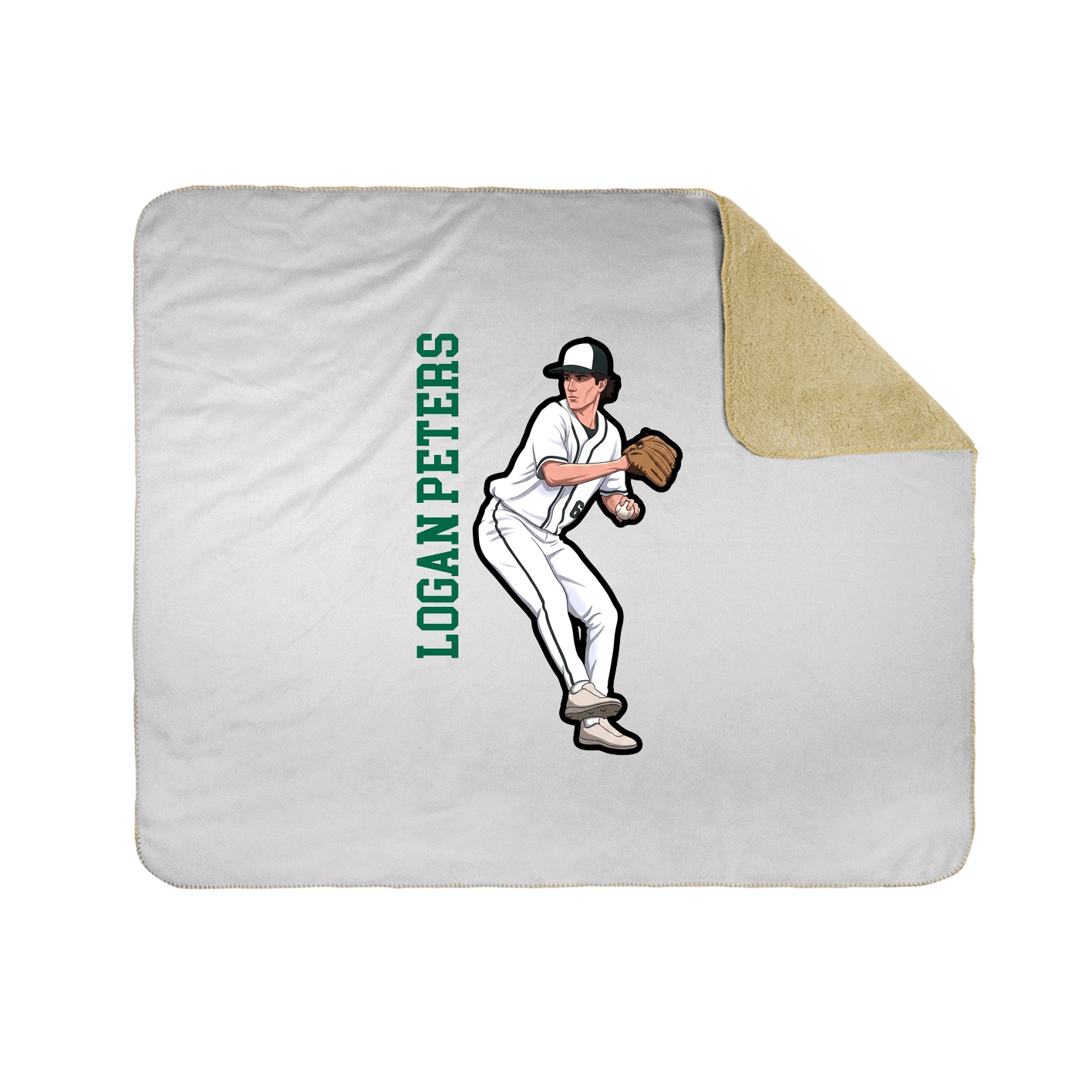 Throw Blanket — Name Vertical in White
