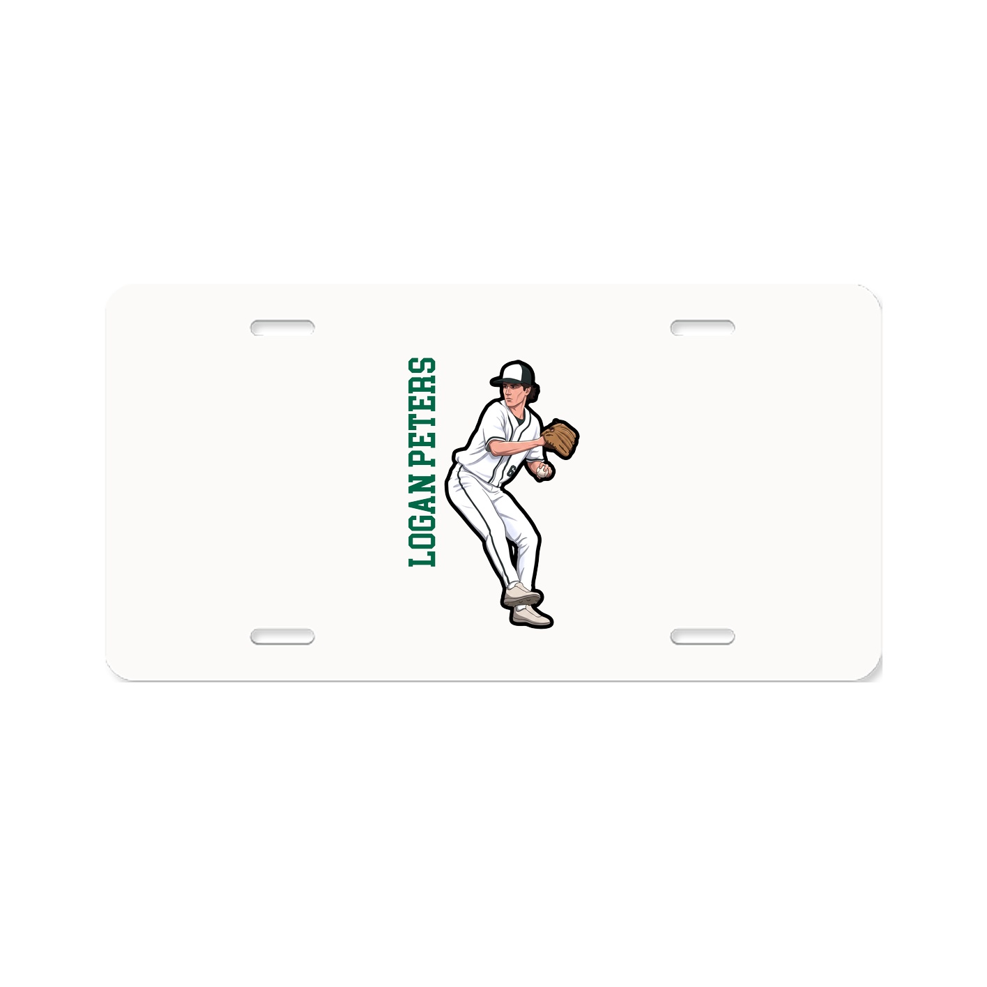 License Plate — Name Vertical in Classic