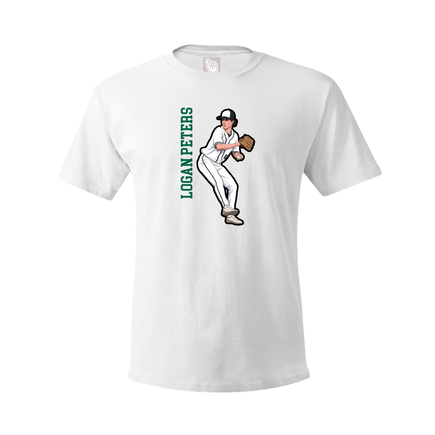 Youth Tee — Name Vertical in White