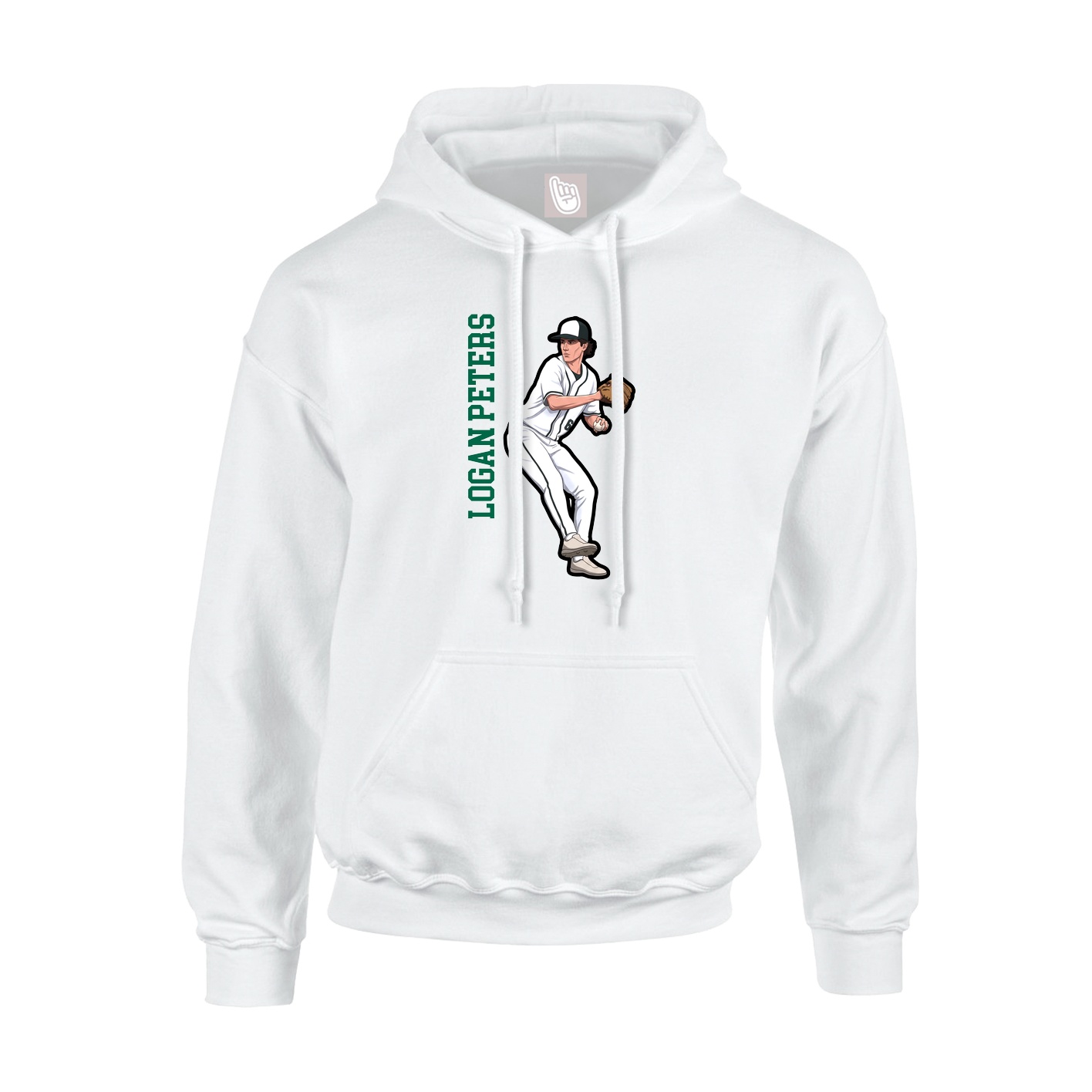 Hoodie — Name Vertical in White