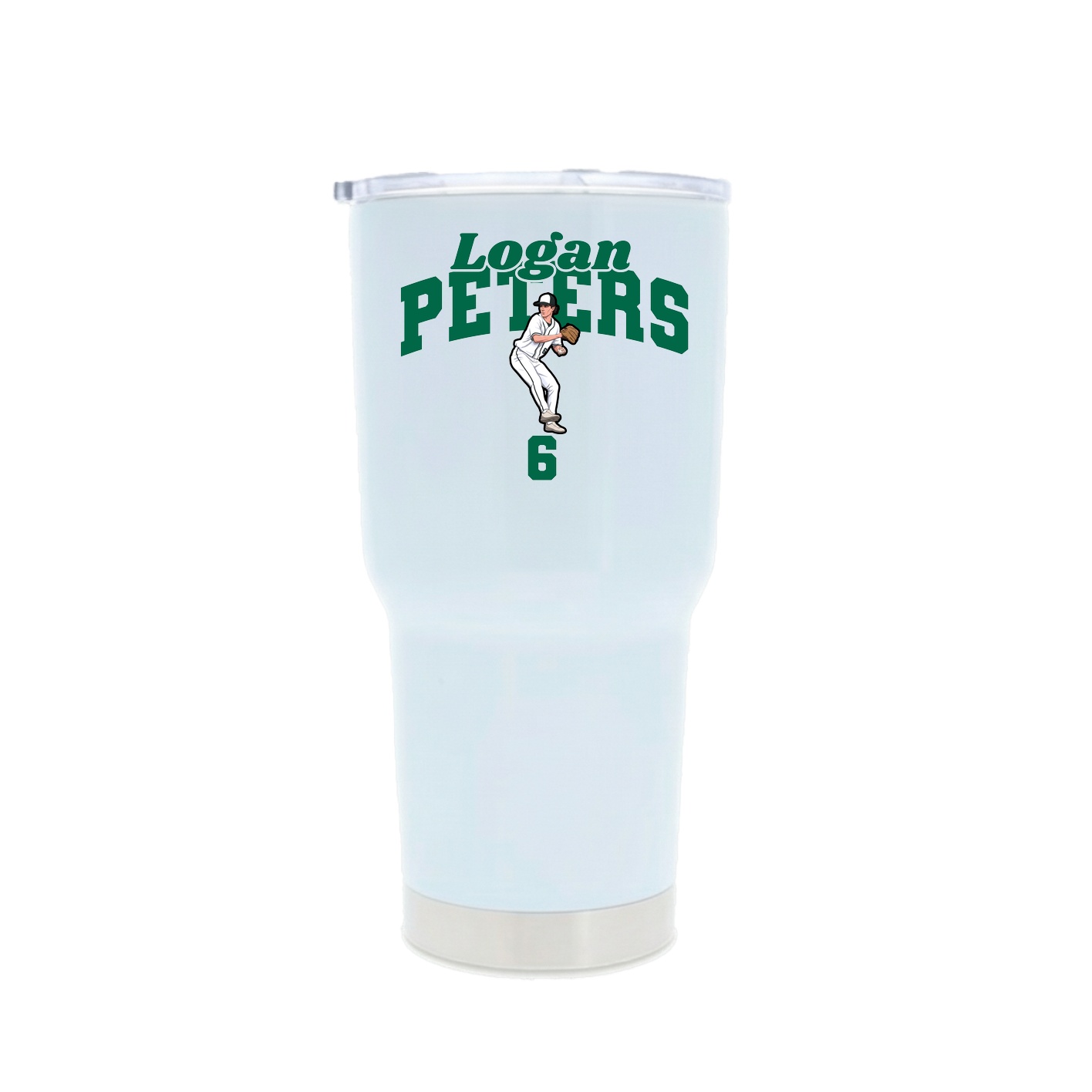 30oz Stainless Steel Tumbler — Signature Arch in White