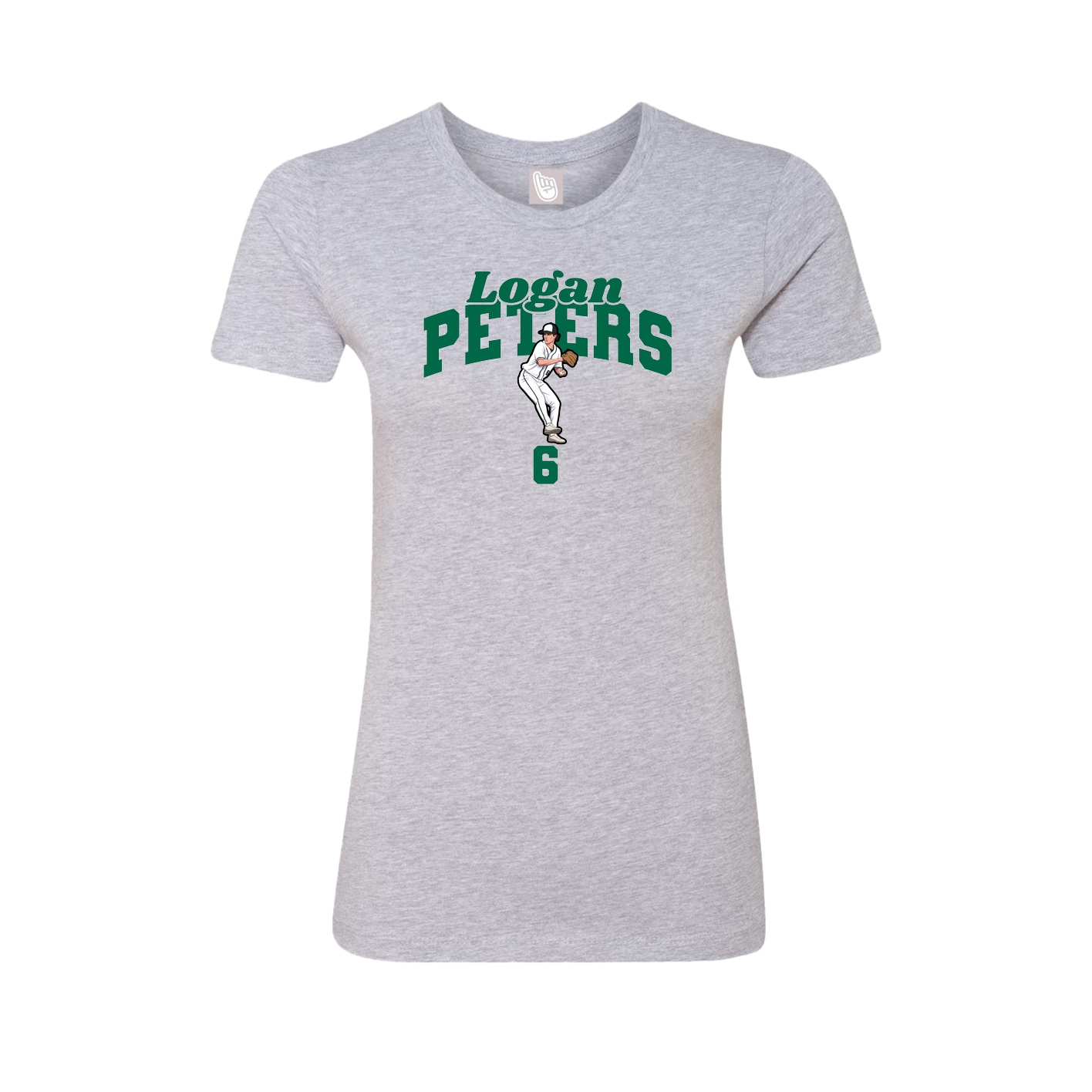 Fitted Women's Tee — Signature Arch in Grey