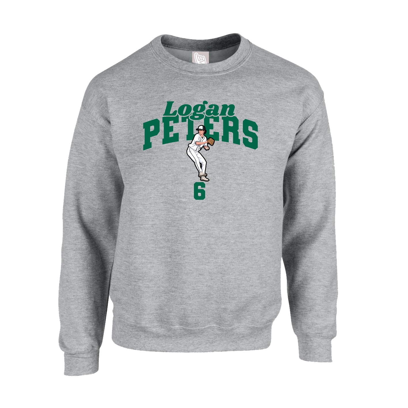 Fleece Crew — Signature Arch in Grey