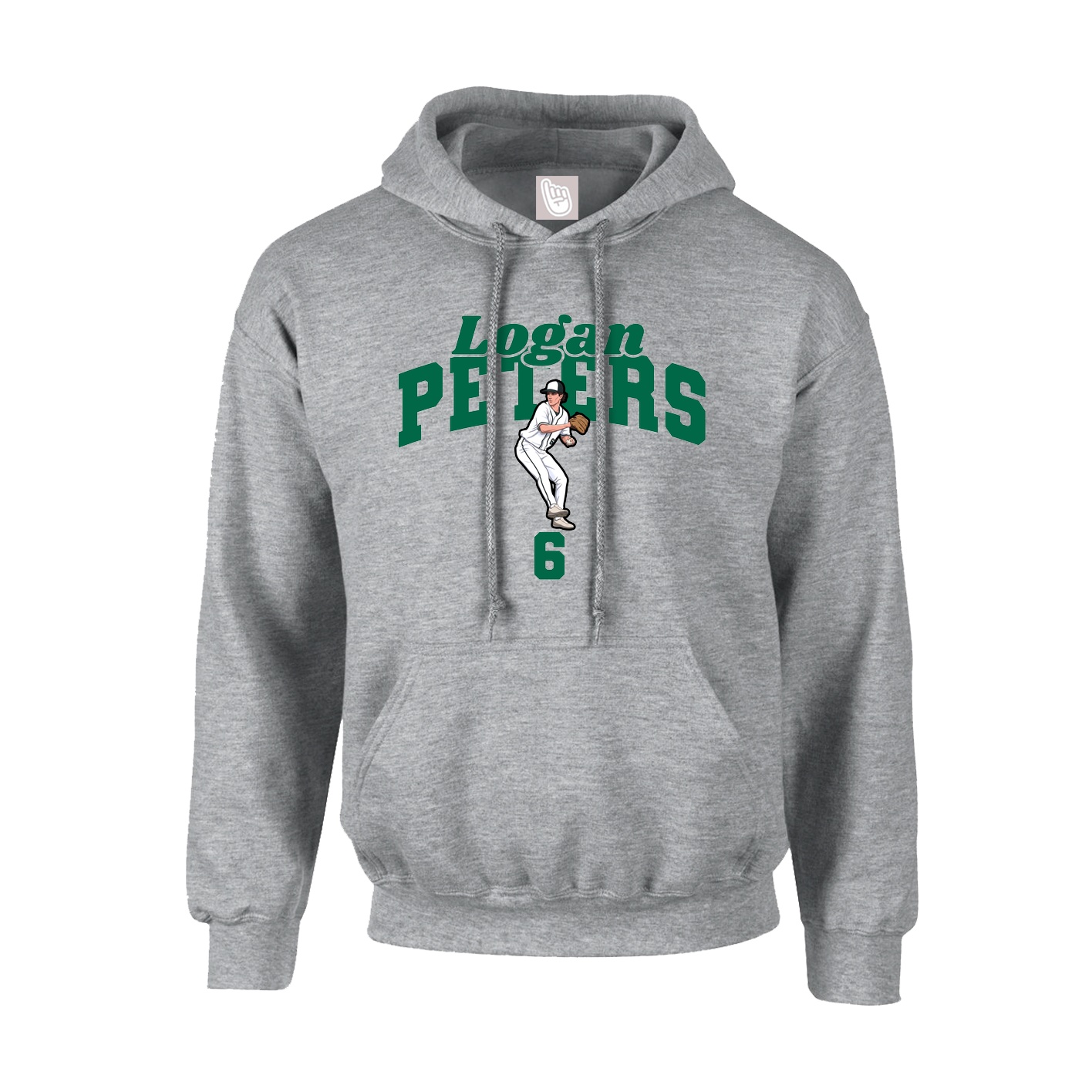 Youth Hoodie — Signature Arch in Grey