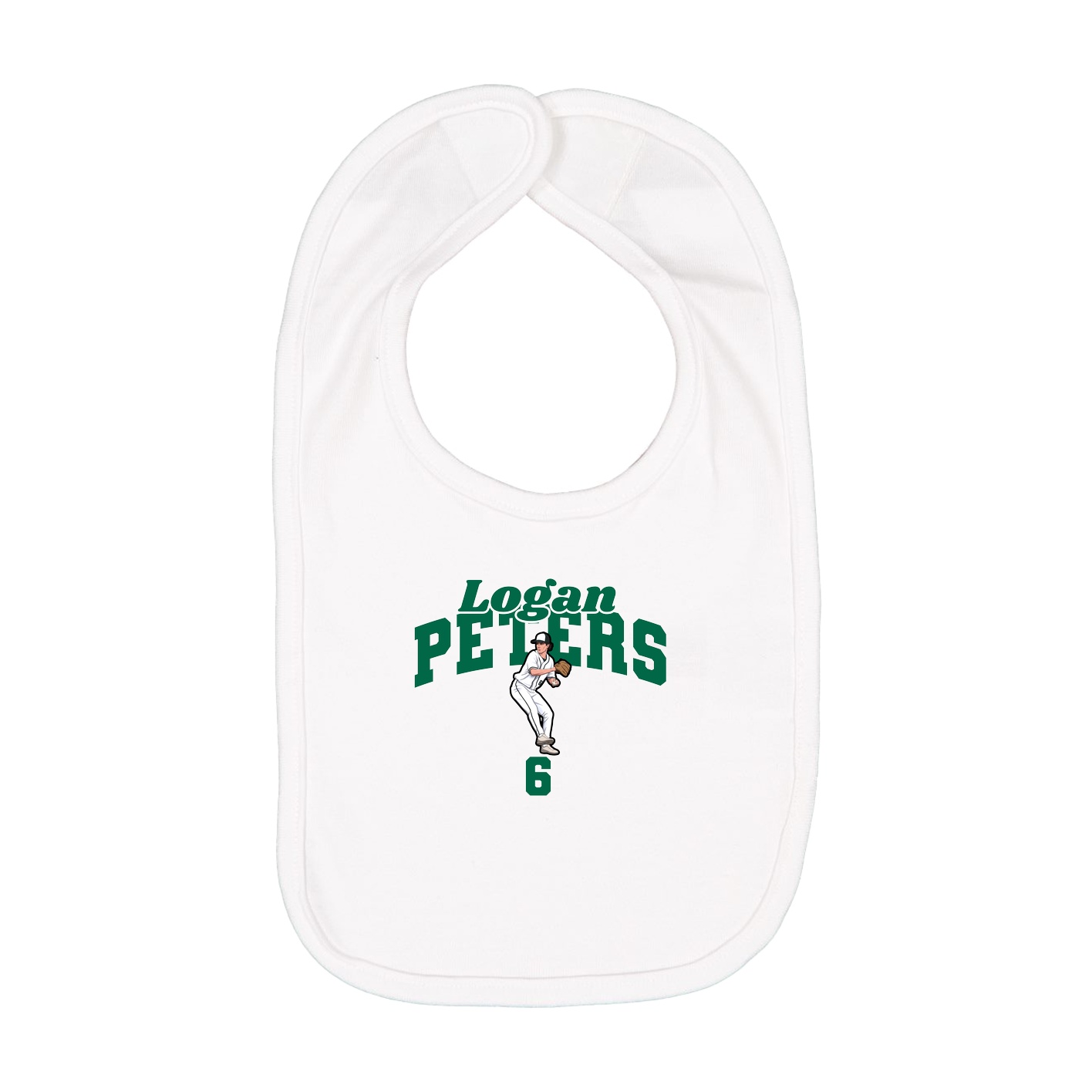 Infant Bib — Signature Arch in White