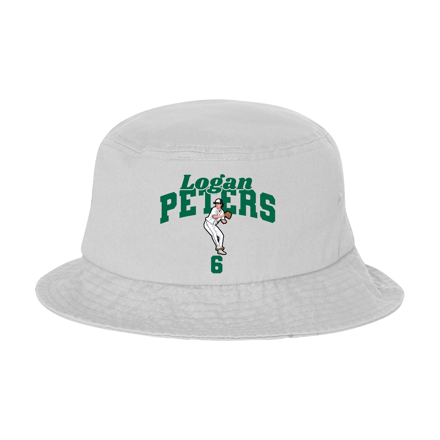Bucket Cap — Signature Arch in White