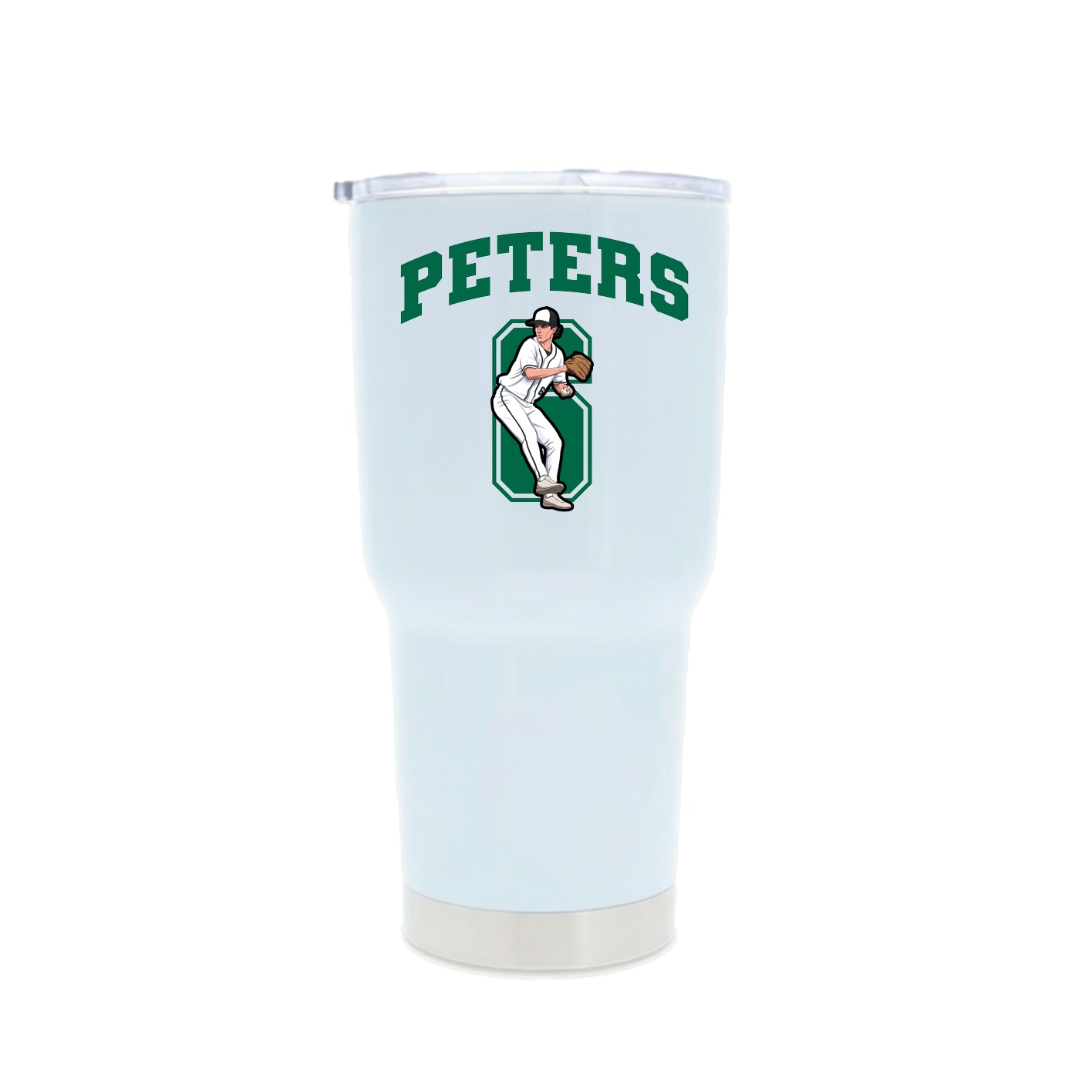 30oz Stainless Steel Tumbler — Number in White