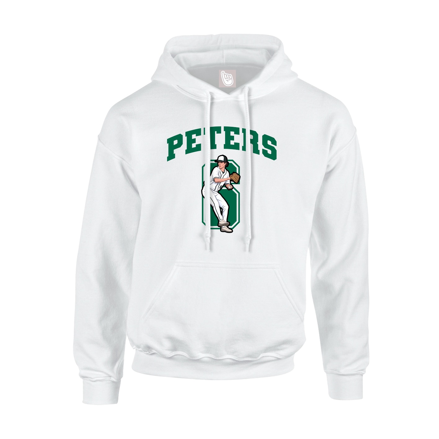 Youth Hoodie — Number in White