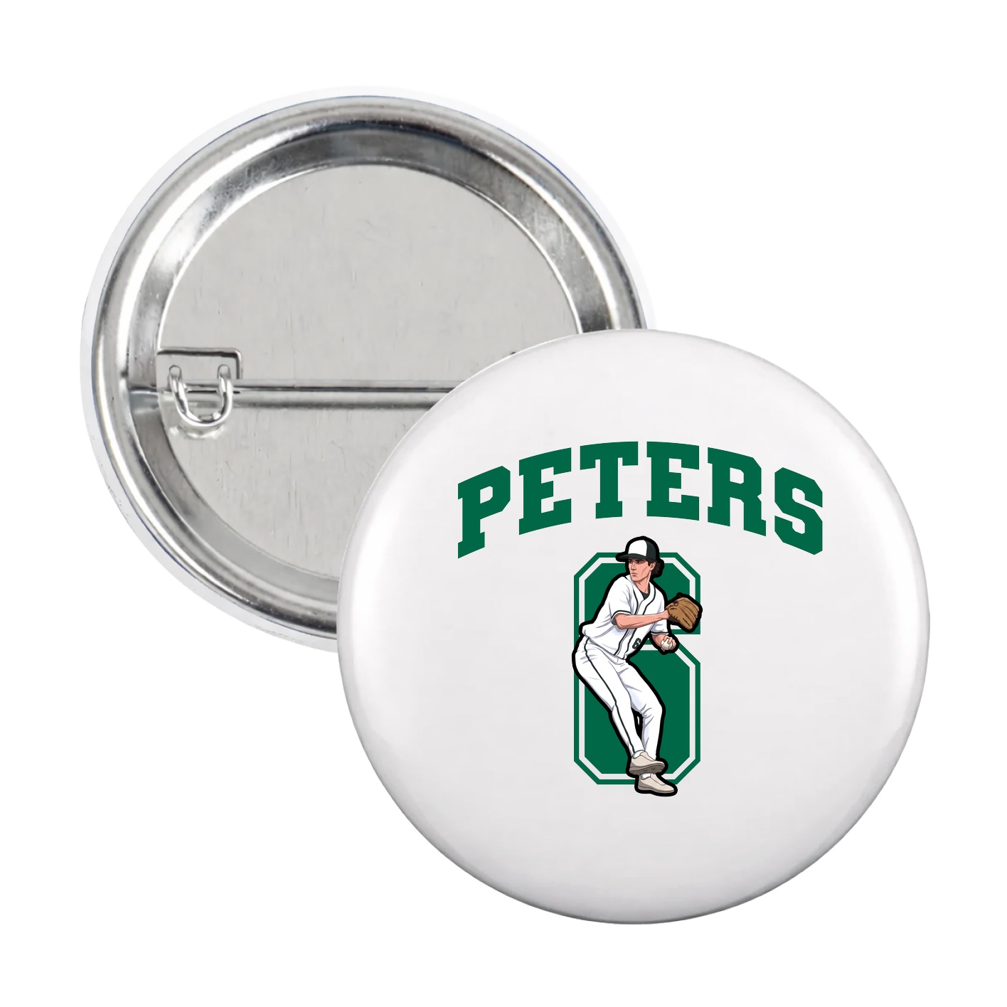 Game Day Button — Number in White