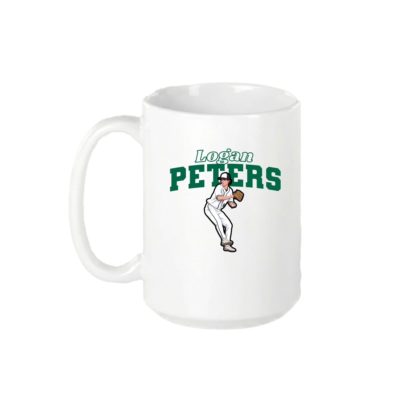 15oz Coffee Mug — Name Arch in White