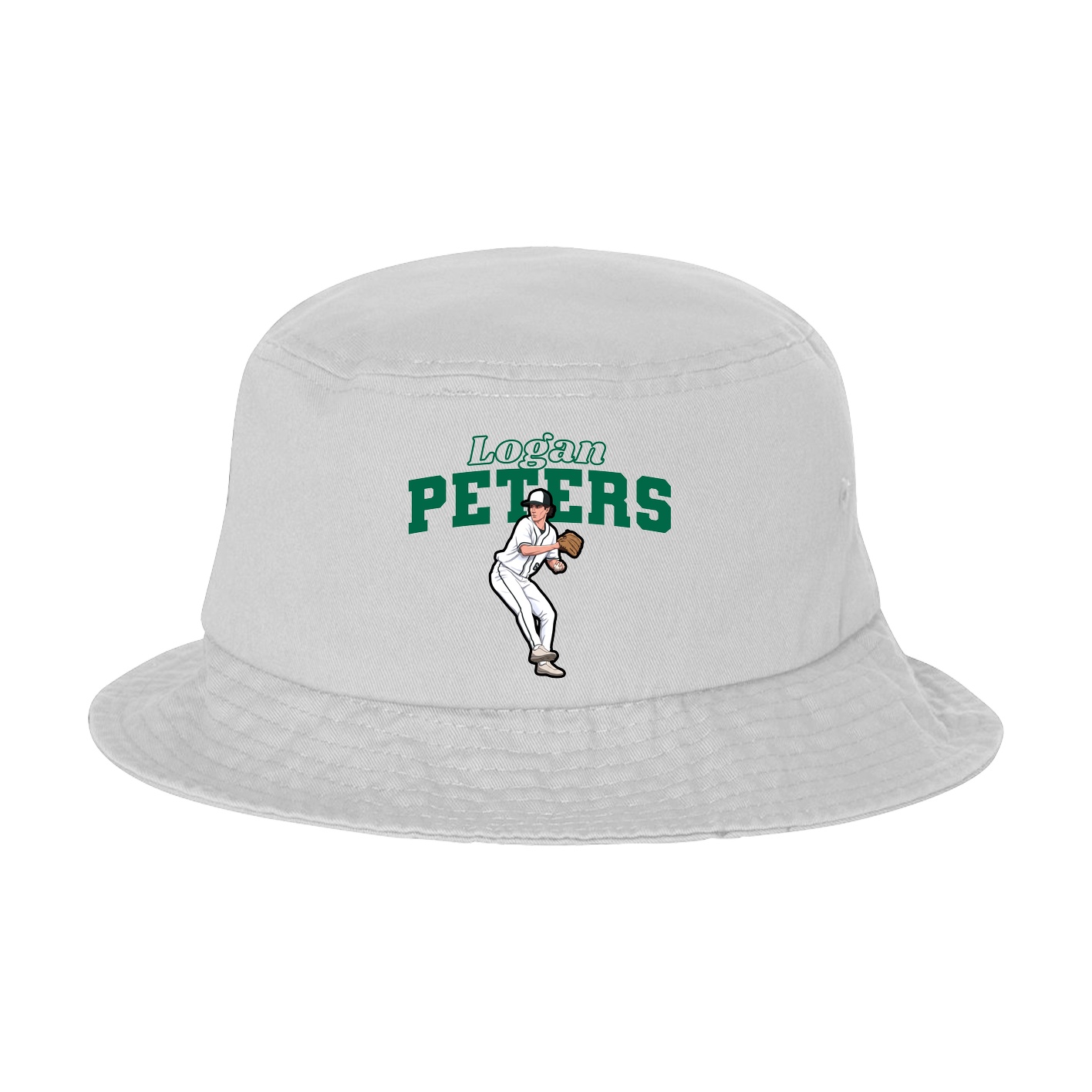 Bucket Cap — Name Arch in White