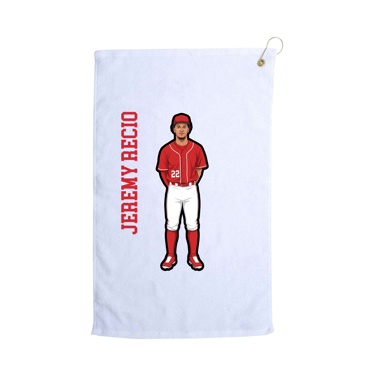 Golf Towel — Name Vertical in White