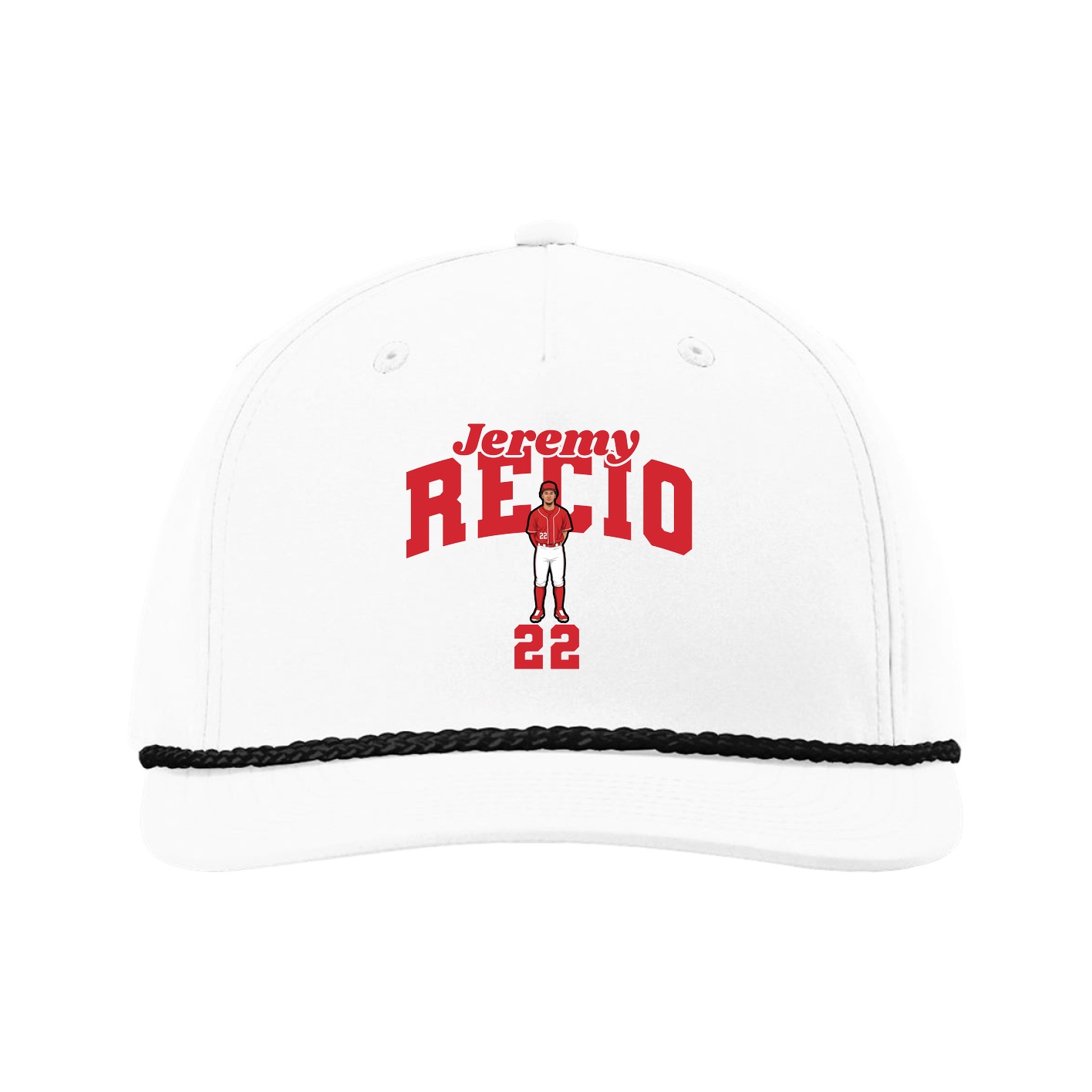 Five-Panel Classic Rope Cap — Signature Arch in White