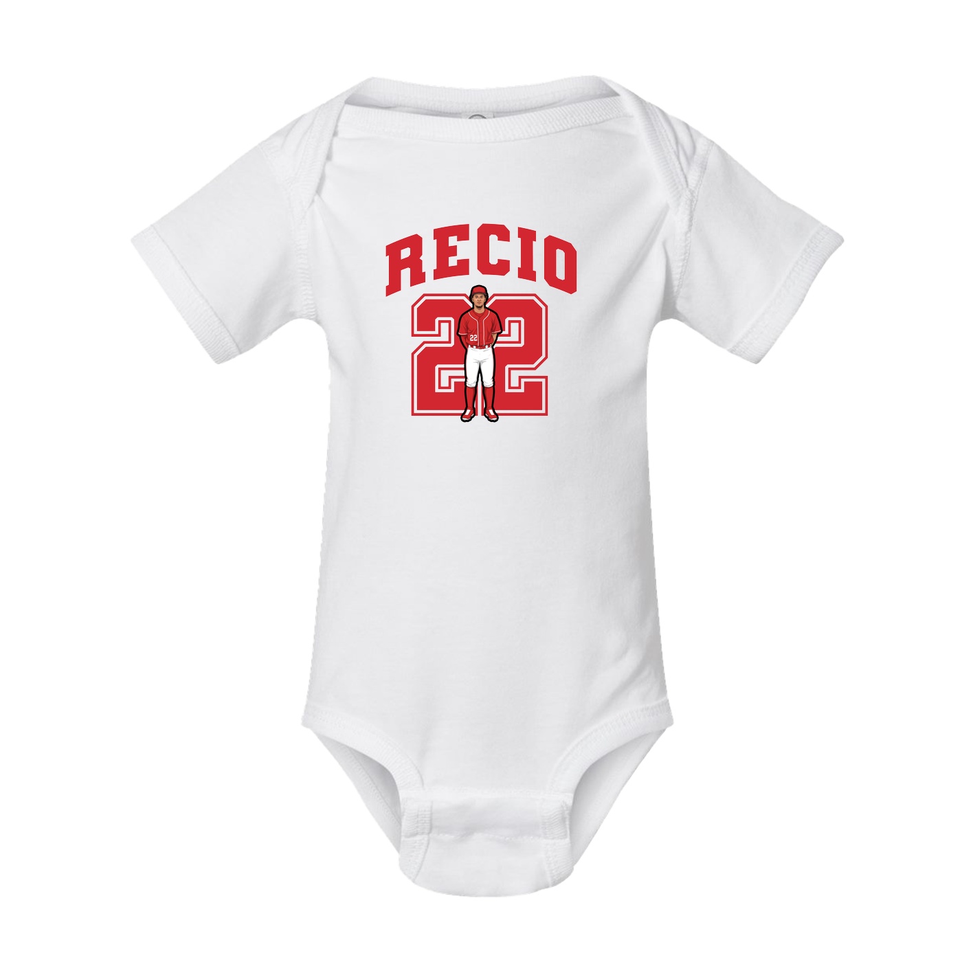 Baby Onesie — Number in White