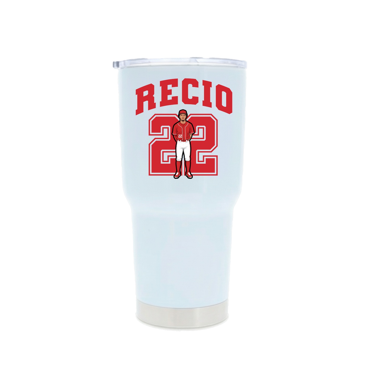 30oz Stainless Steel Tumbler — Number in White