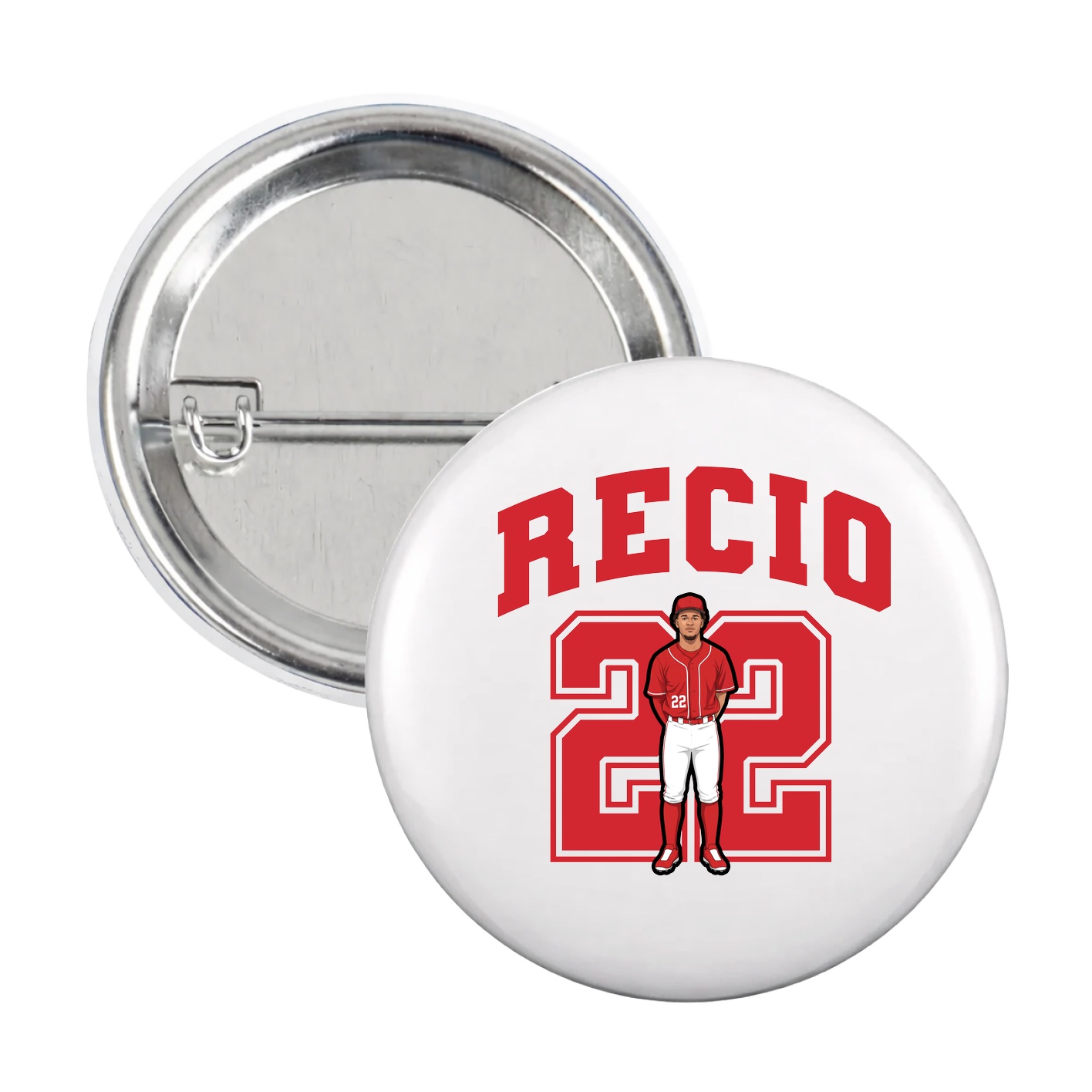 Game Day Button — Number in White