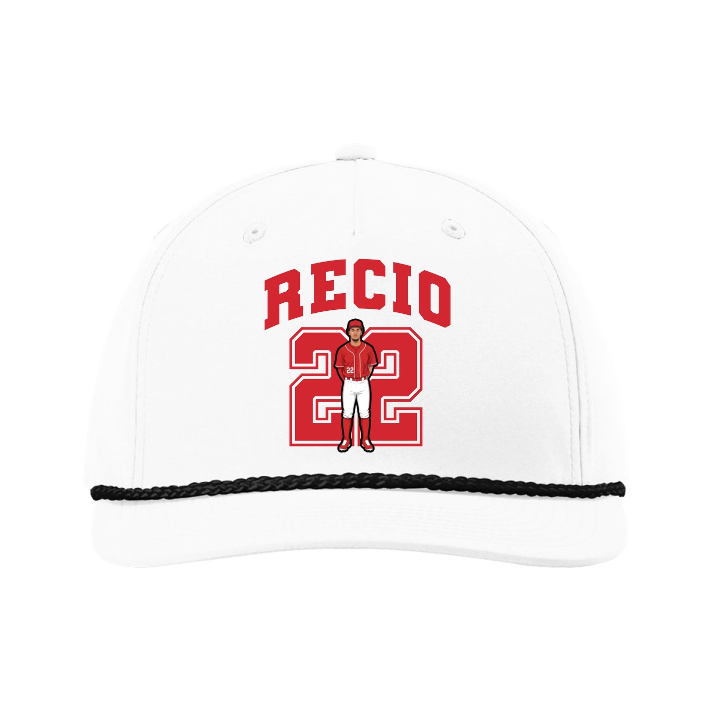 Five-Panel Classic Rope Cap — Number in White