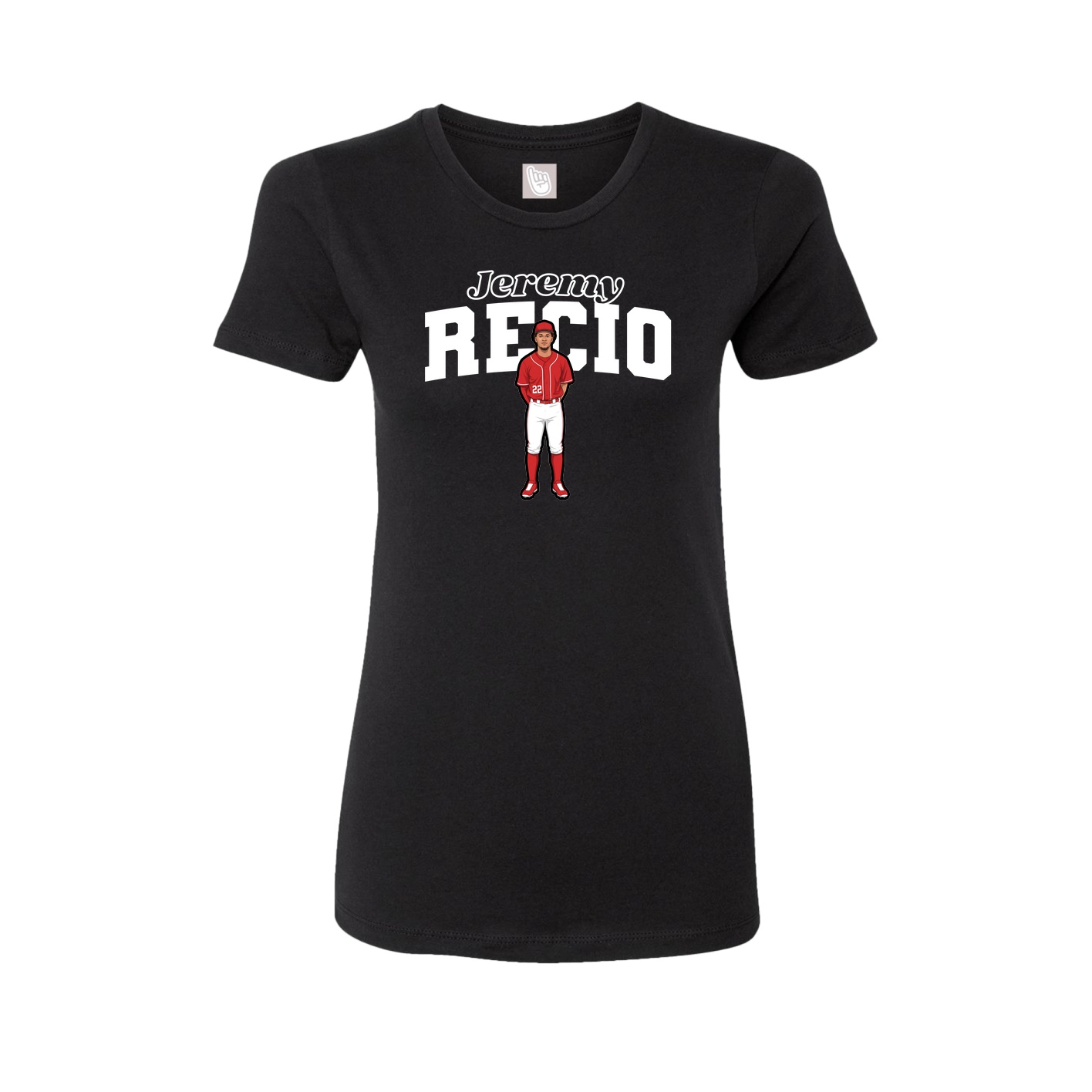 Fitted Women's Tee — Name Arch in Black