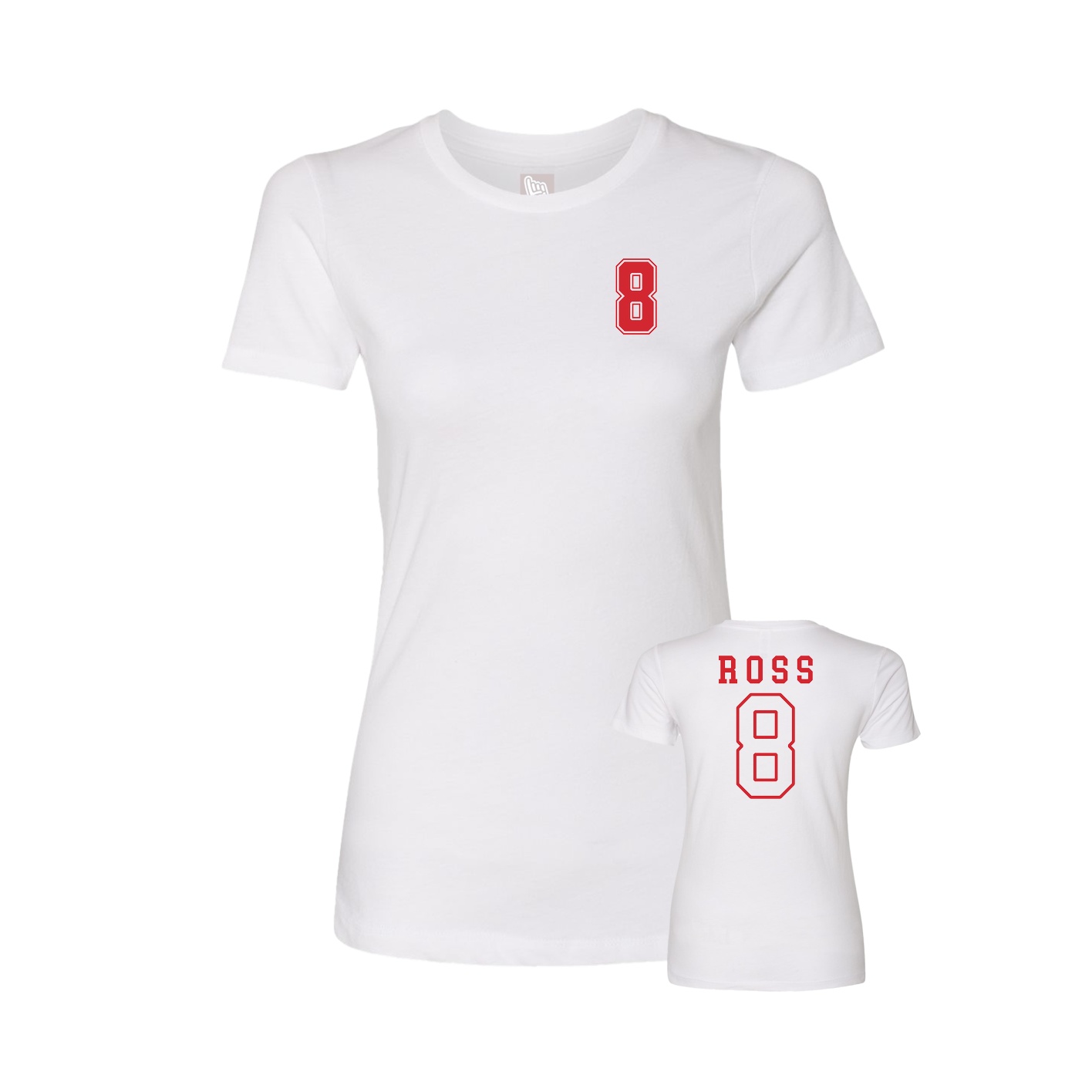 Fitted Women's Tee — Chest Back in White