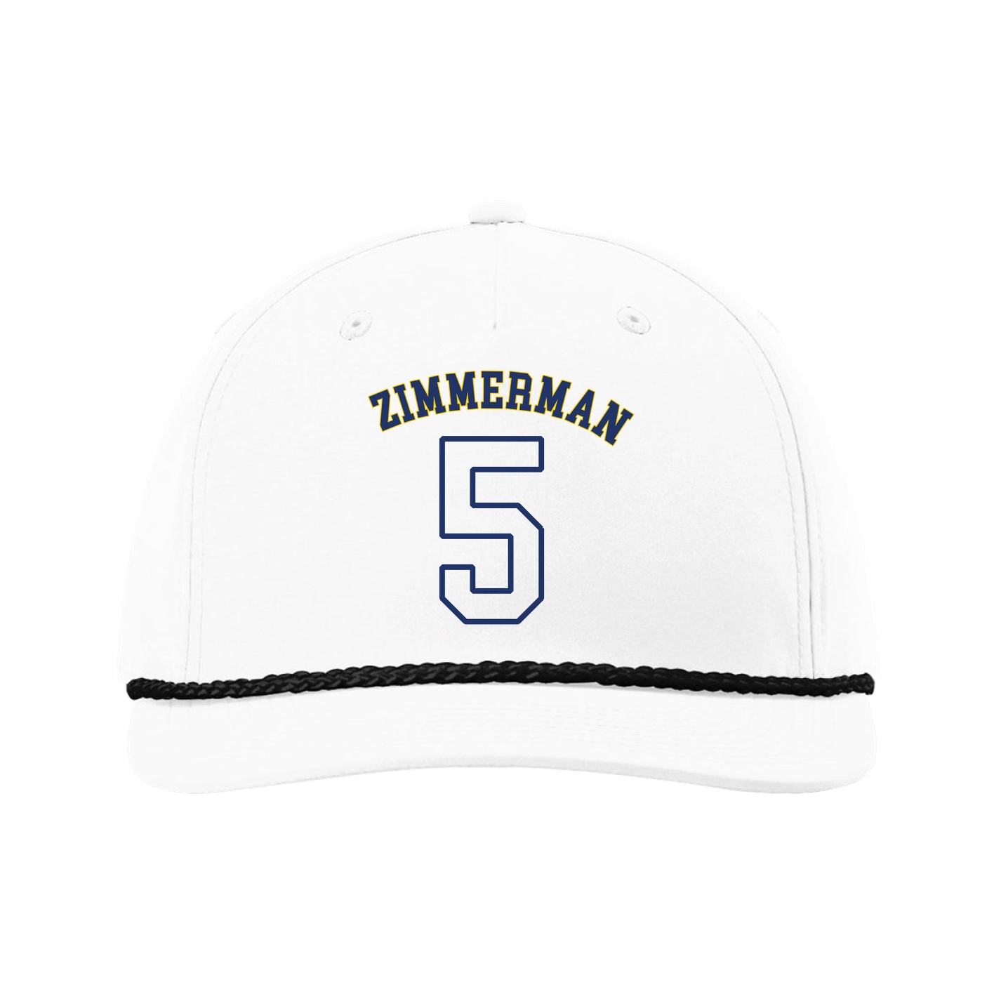 Five-Panel Classic Rope Cap — Shirsey Arch in White