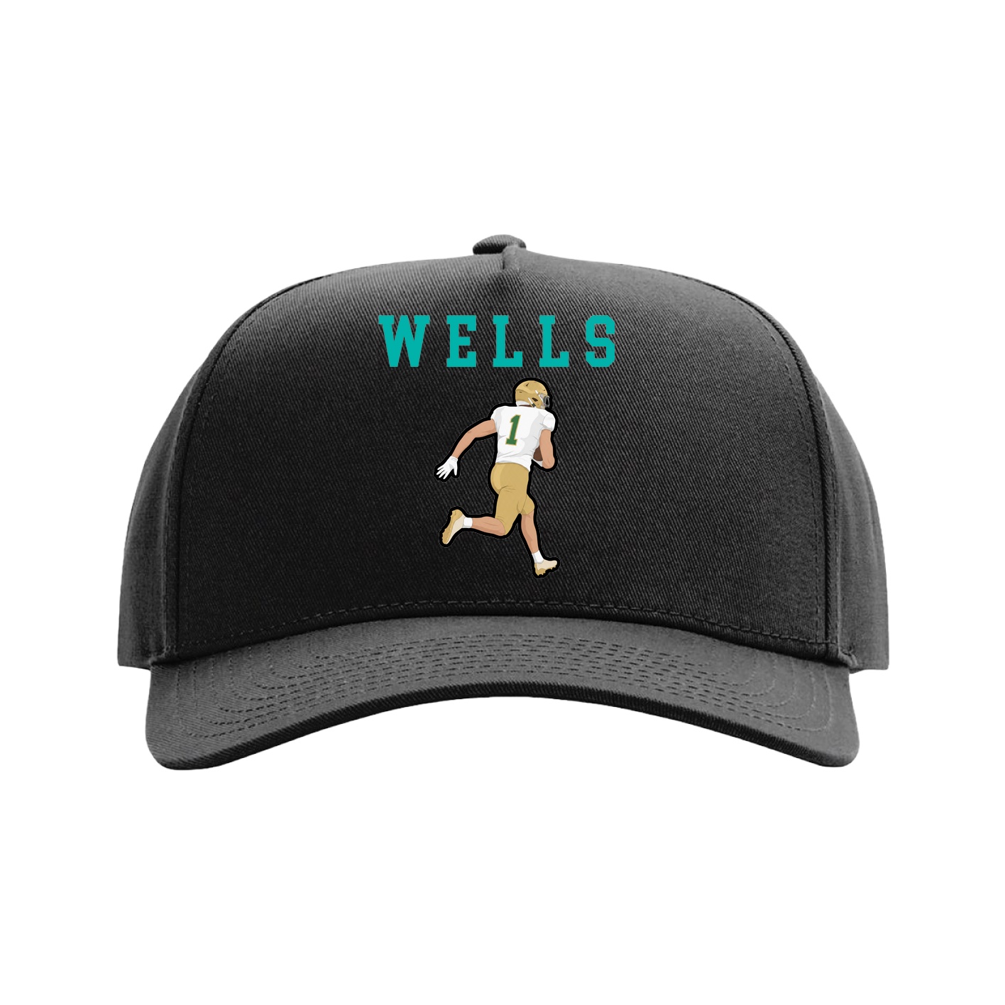 Full Fabric Five-Panel Champ Cap — Shirsey in Black
