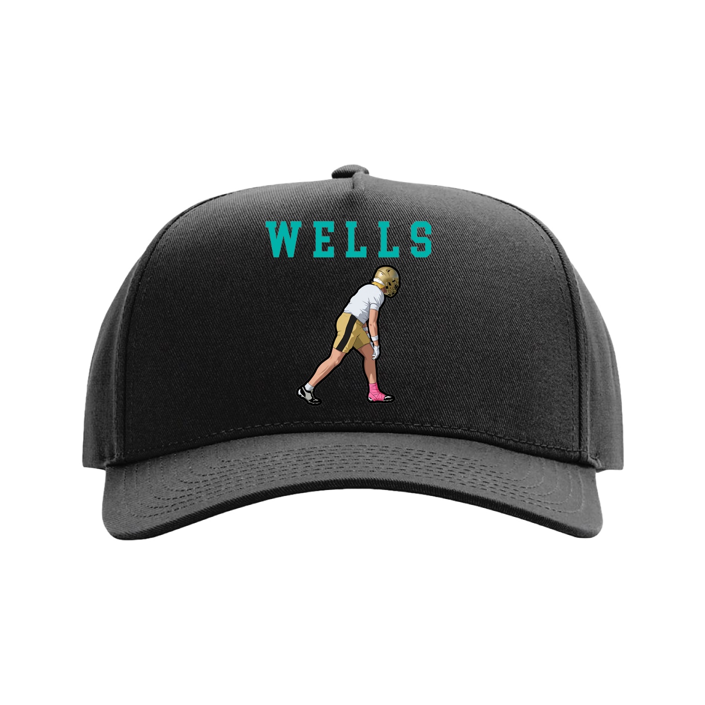 Full Fabric Five-Panel Champ Cap — Shirsey in Black