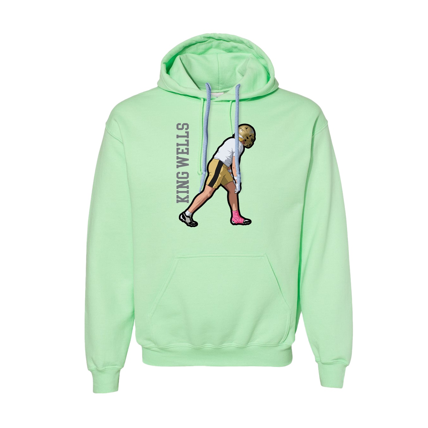 Hoodie — Name Vertical in Green