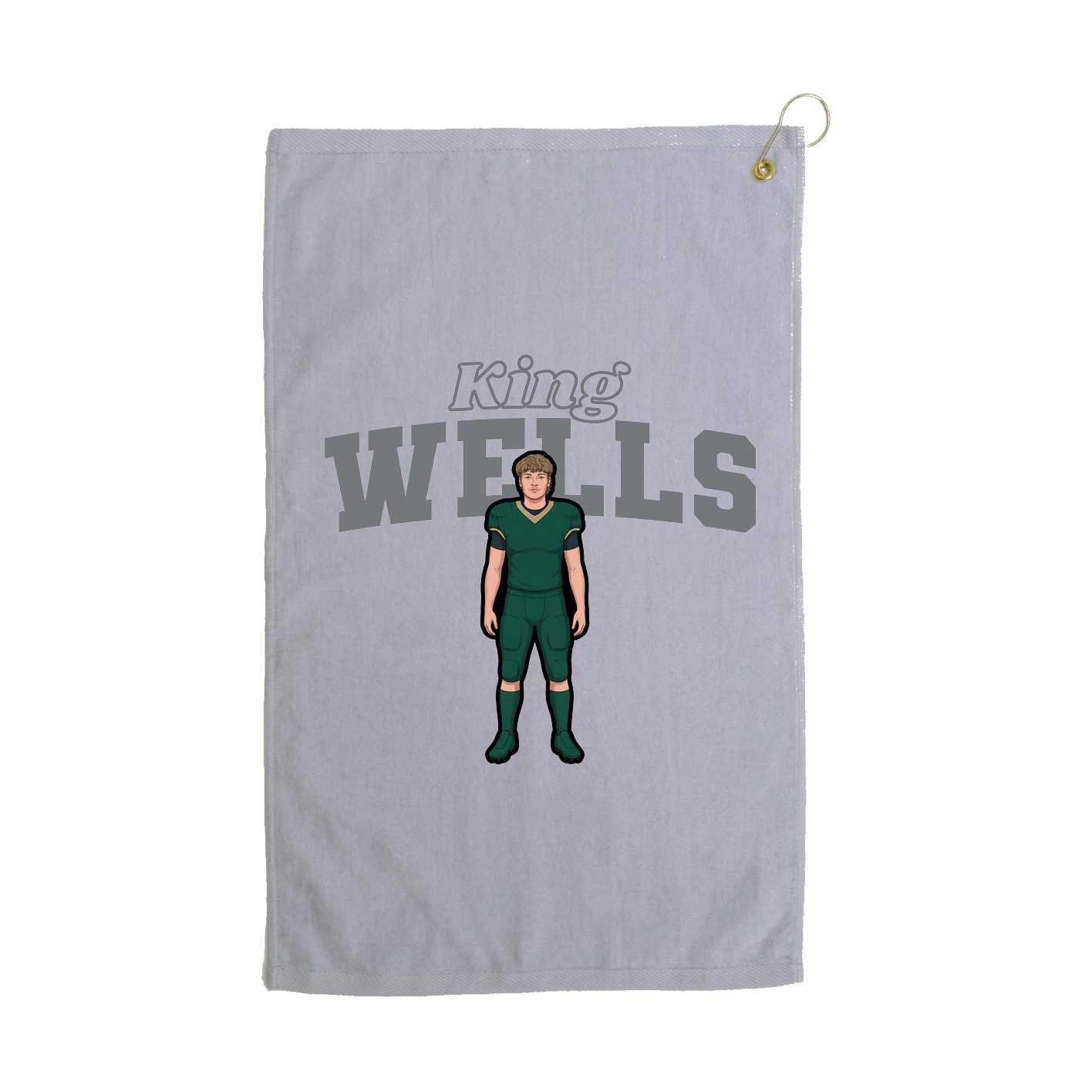 Golf Towel — Name Arch in Grey