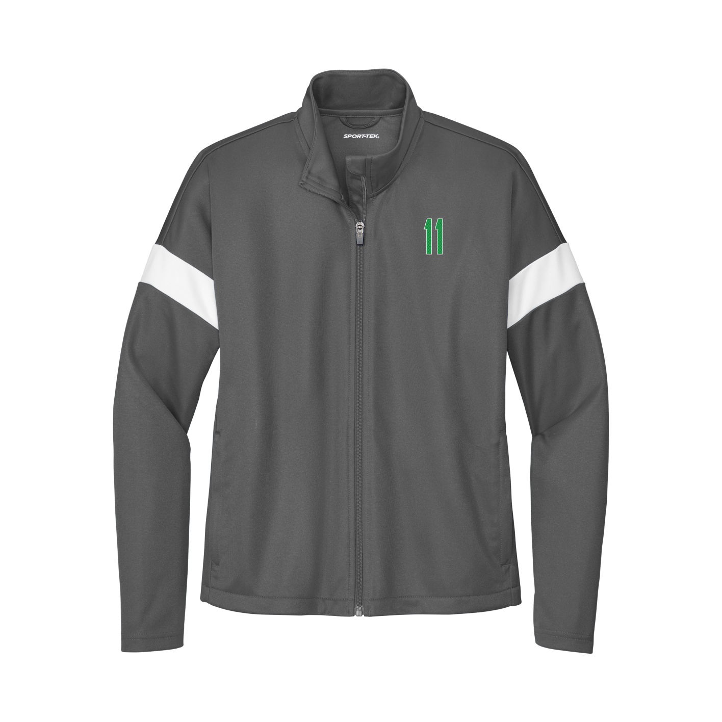 Womens Team Travel Full-Zip Jacket — Front Shirsy in Gray/White